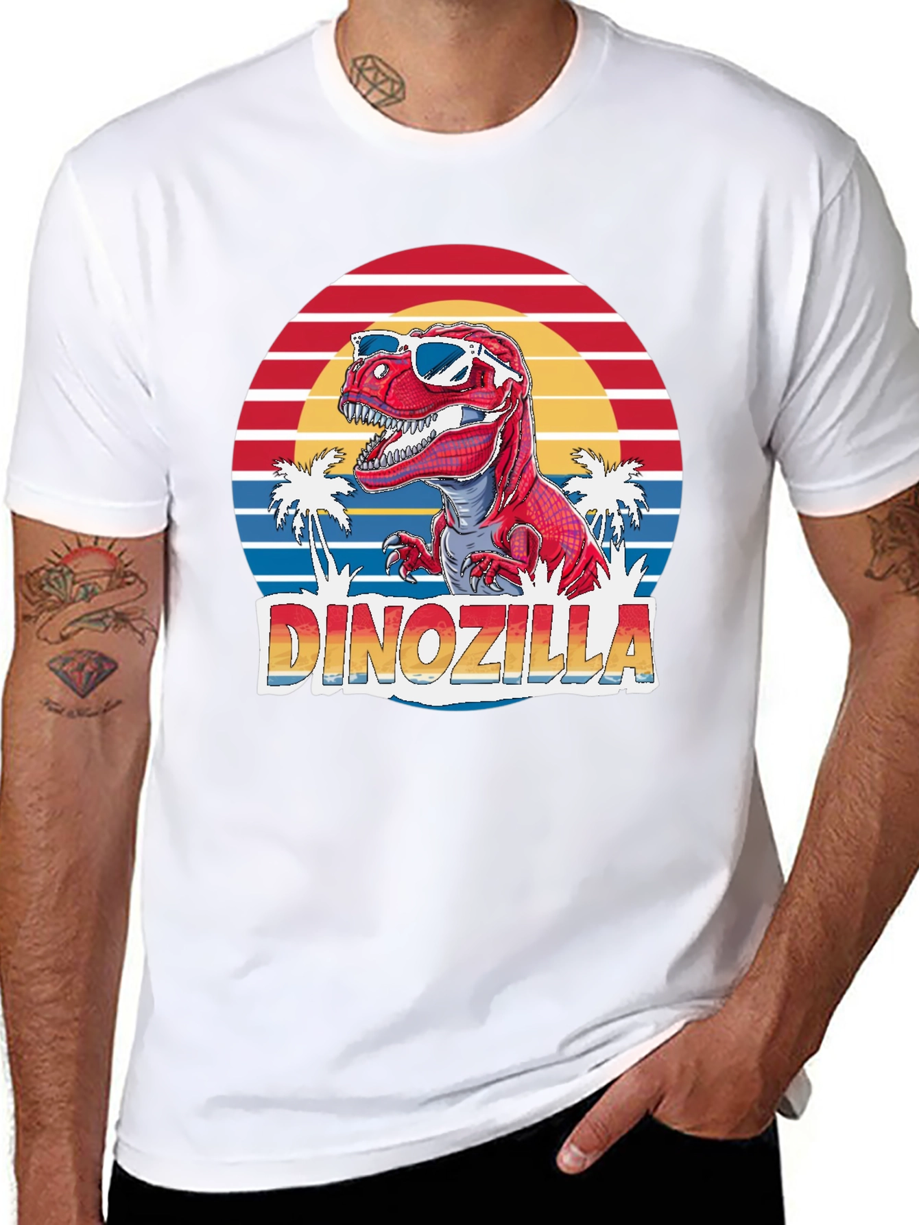 Dinozilla T-Shirt - Retro Dinosaur in Sunglasses