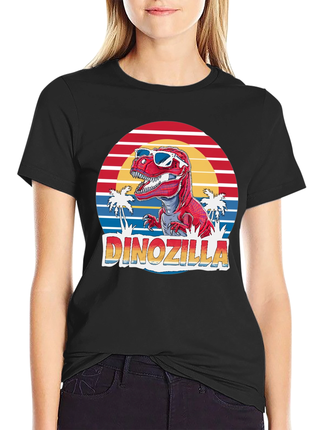 Dinozilla T-Shirt - Retro Dinosaur in Sunglasses