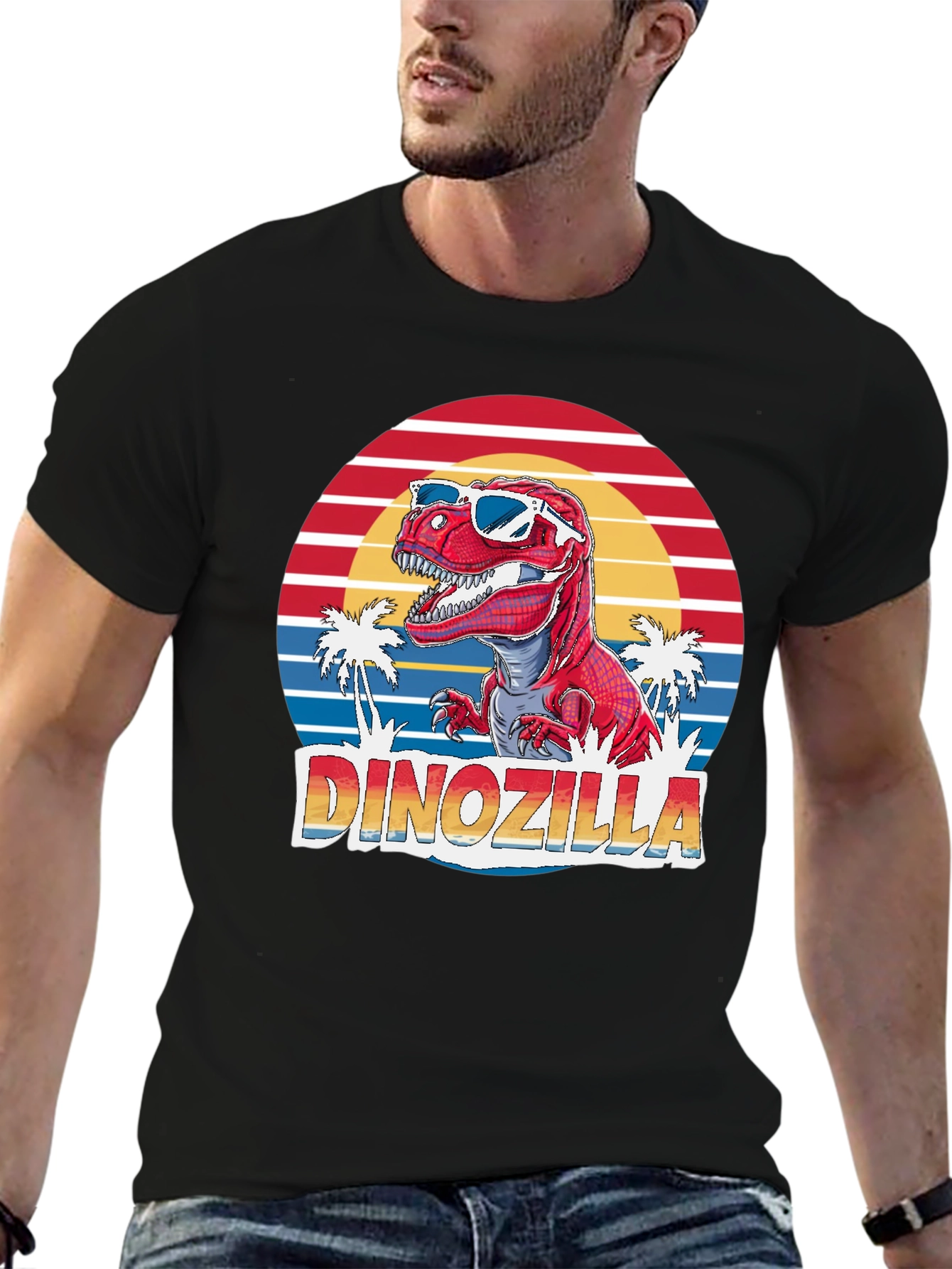Dinozilla T-Shirt - Retro Dinosaur in Sunglasses