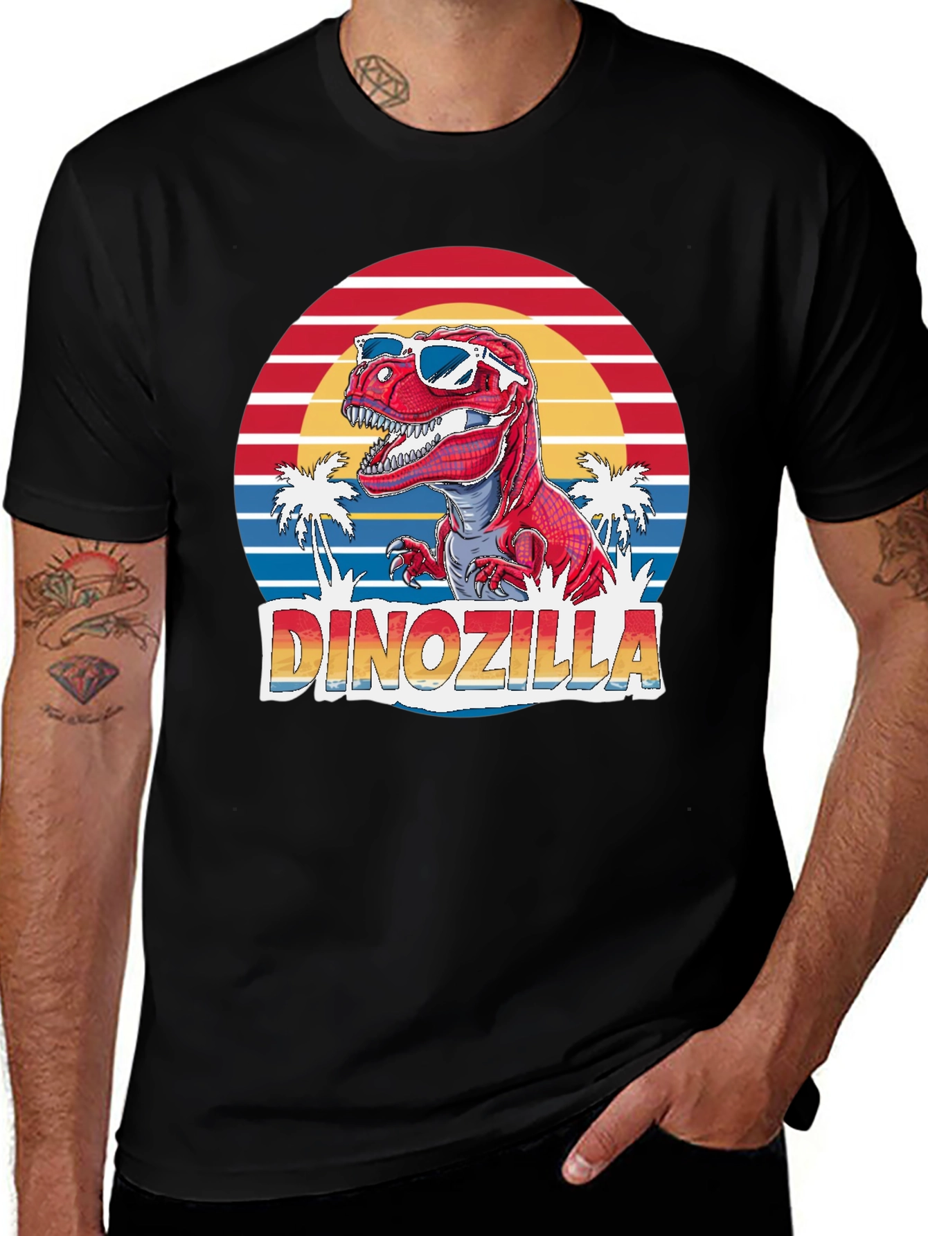 Dinozilla T-Shirt - Retro Dinosaur in Sunglasses
