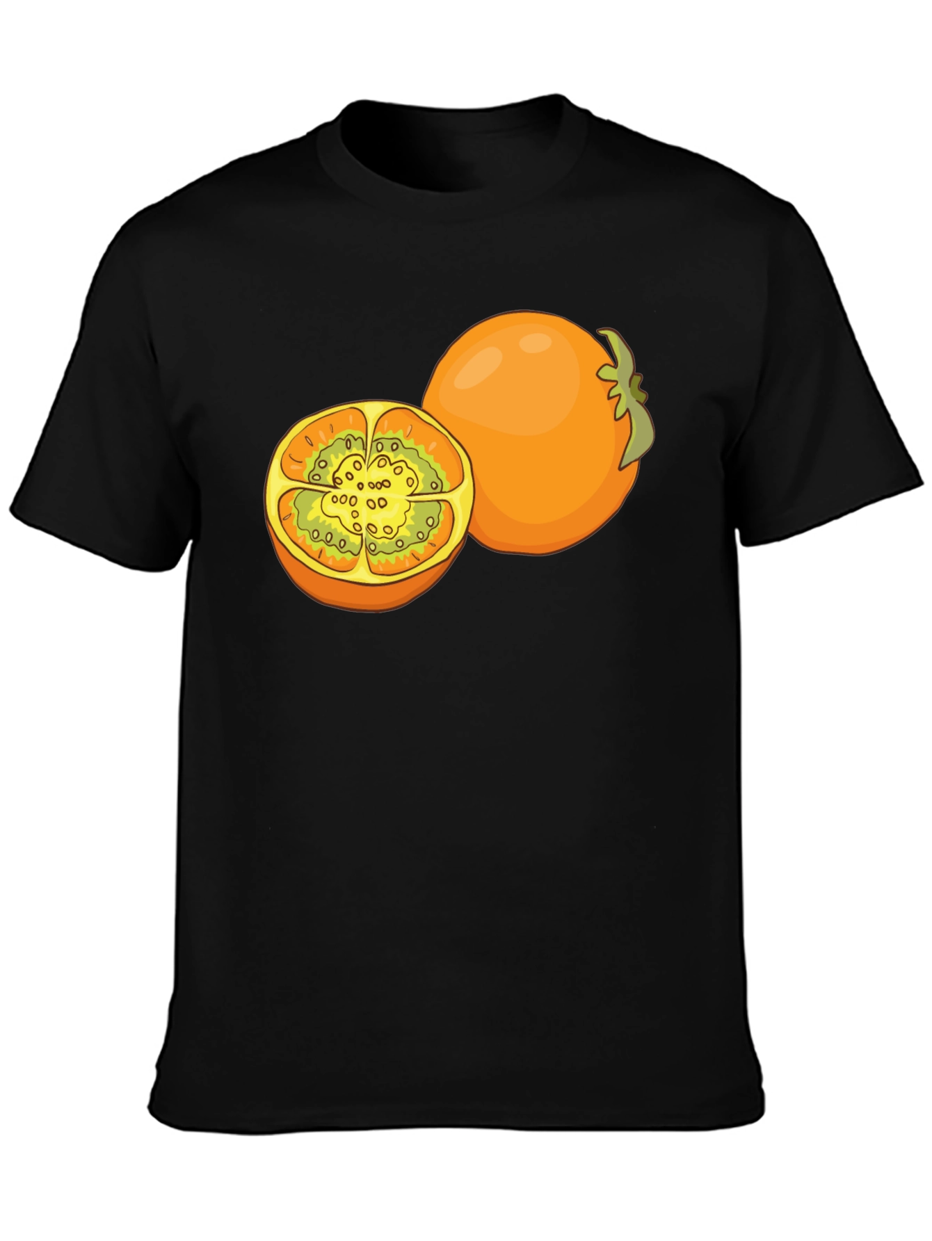Tamarillo Fruit Graphic Black T-Shirt
