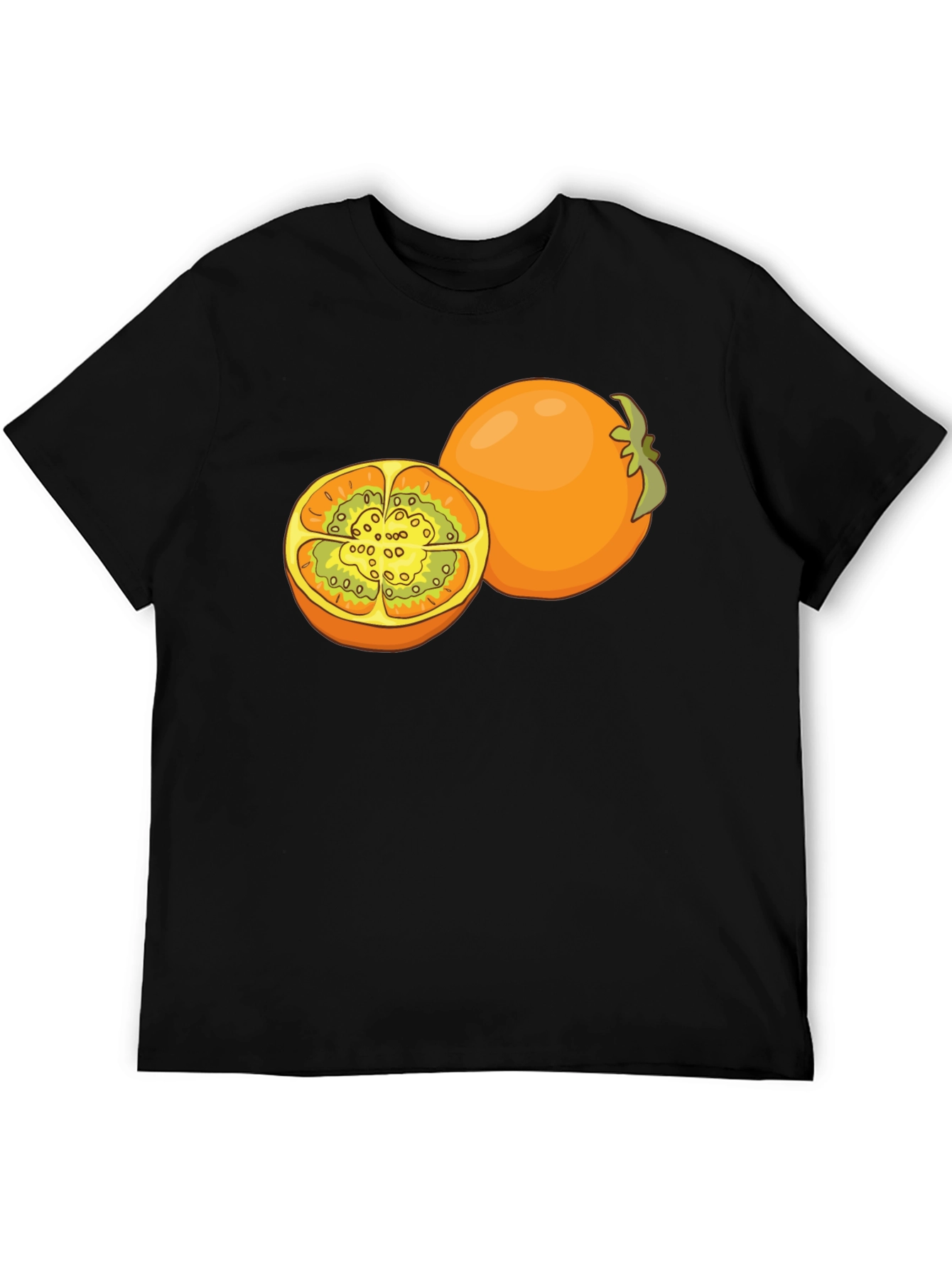 Tamarillo Fruit Graphic Black T-Shirt