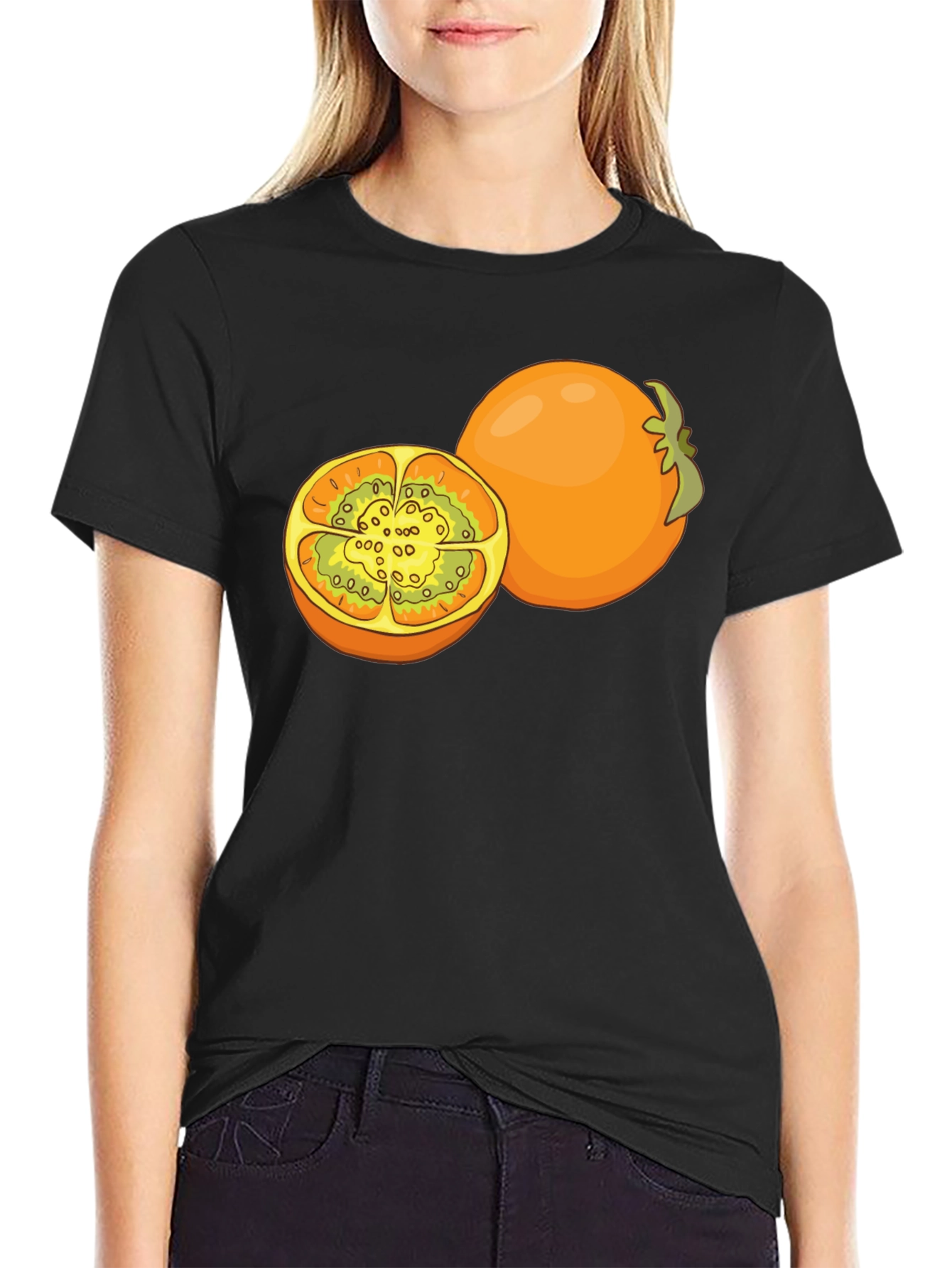 Tamarillo Fruit Graphic Black T-Shirt