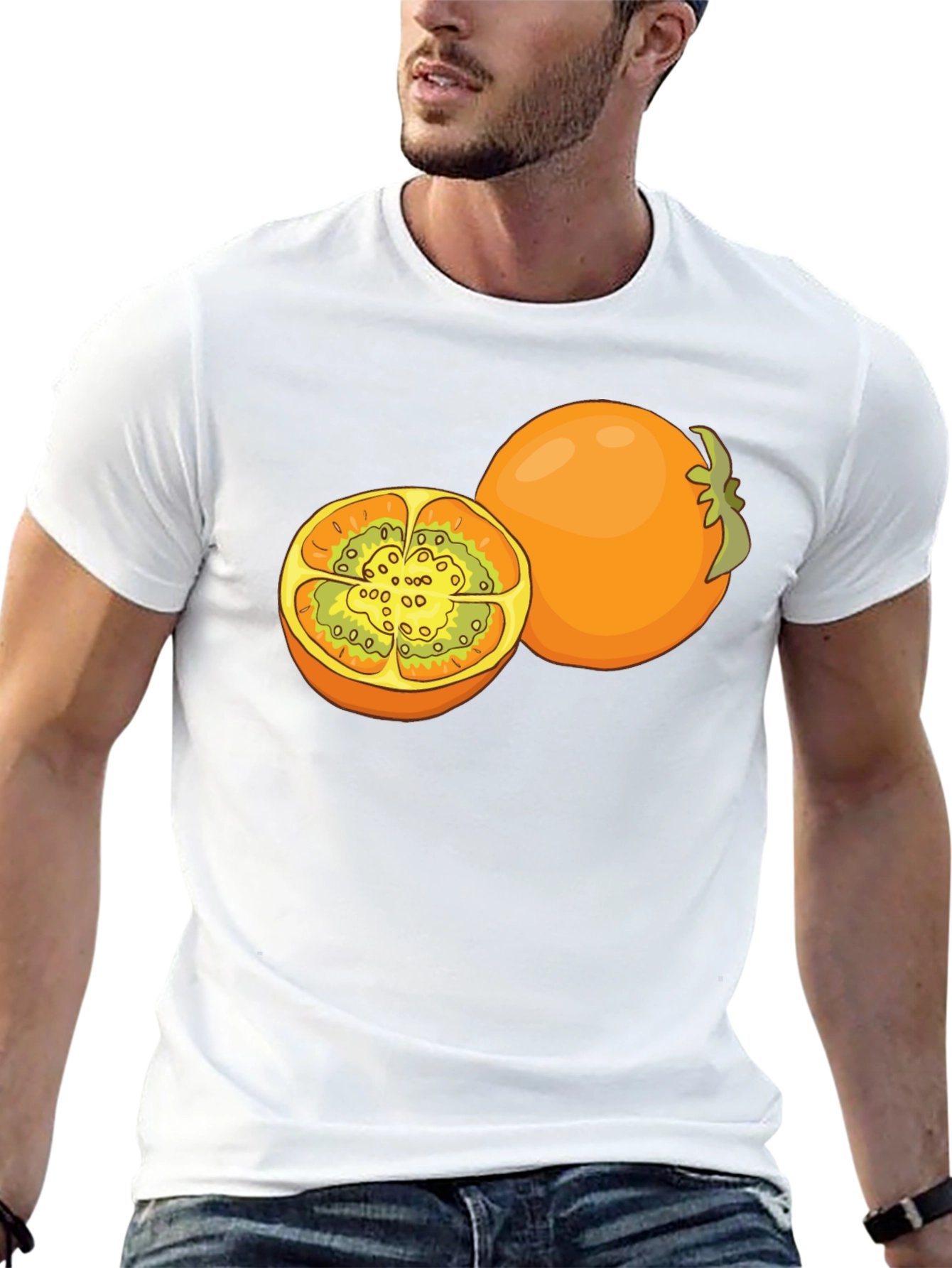 Tamarillo Fruit Graphic Black T-Shirt