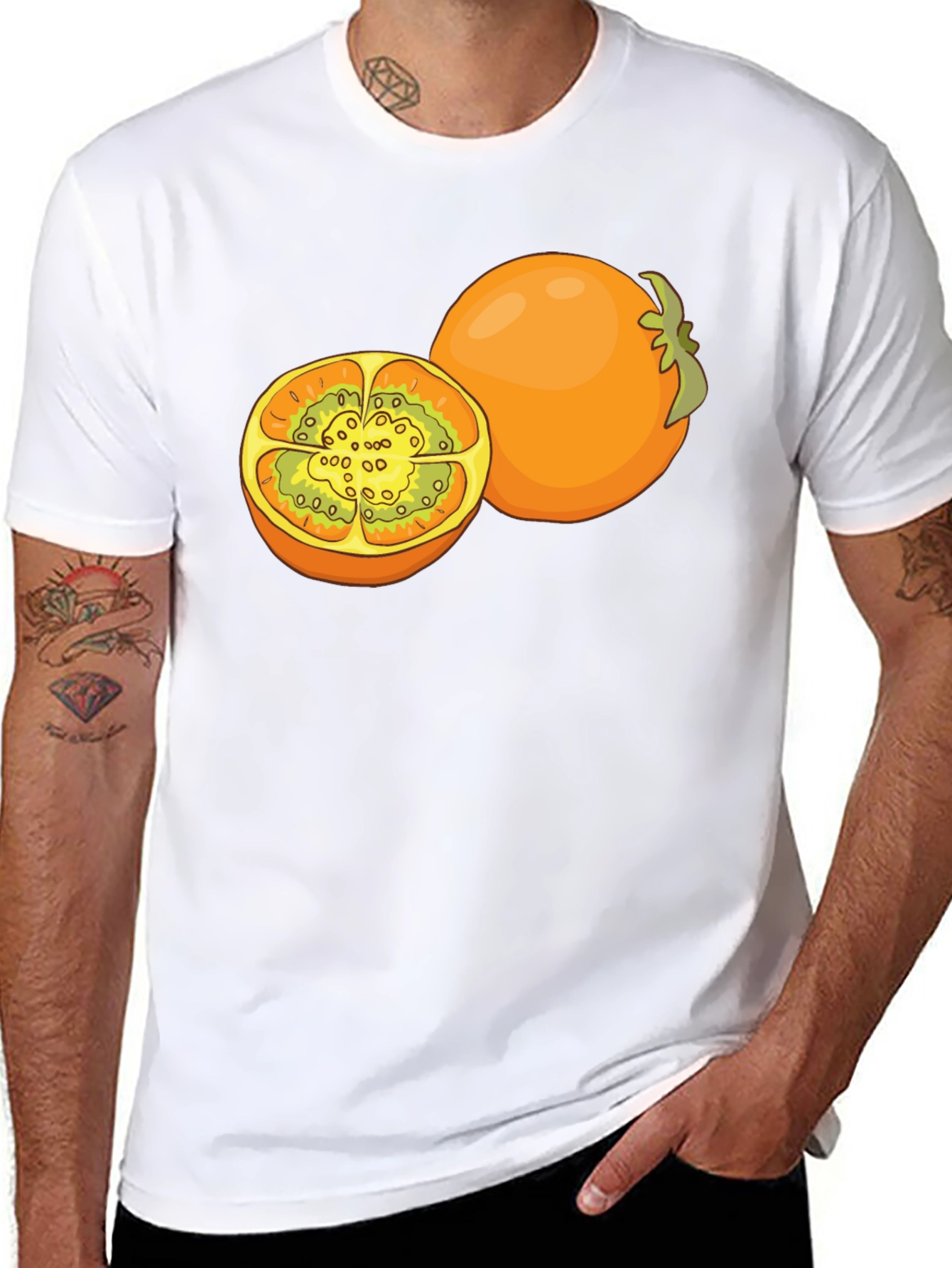 Tamarillo Fruit Graphic Black T-Shirt