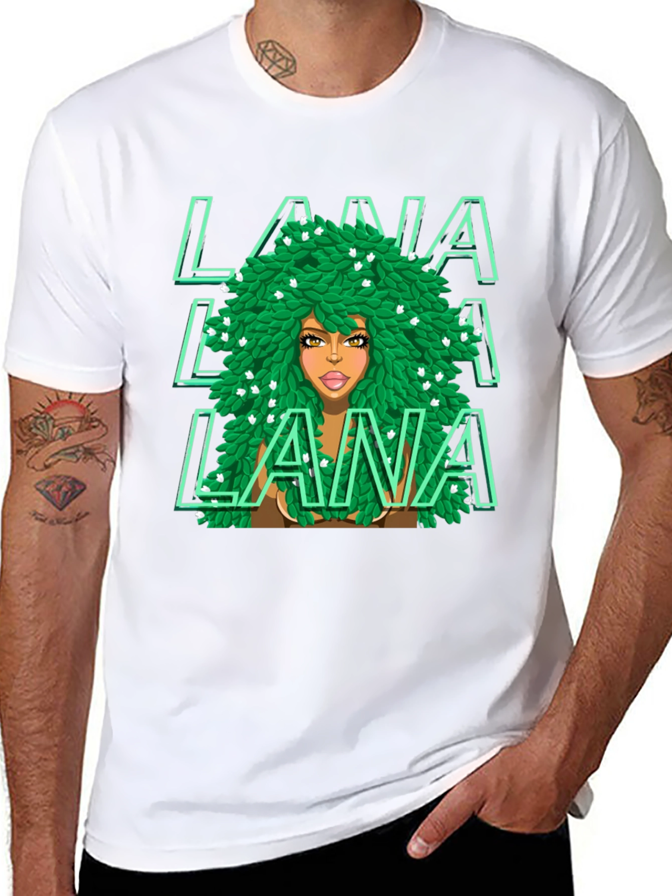 LANA Green Leaves T-Shirt