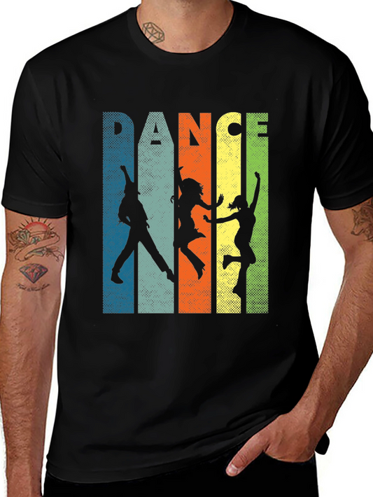 Retro Dance Silhouette Graphic T-Shirt - Vintage Style Tee
