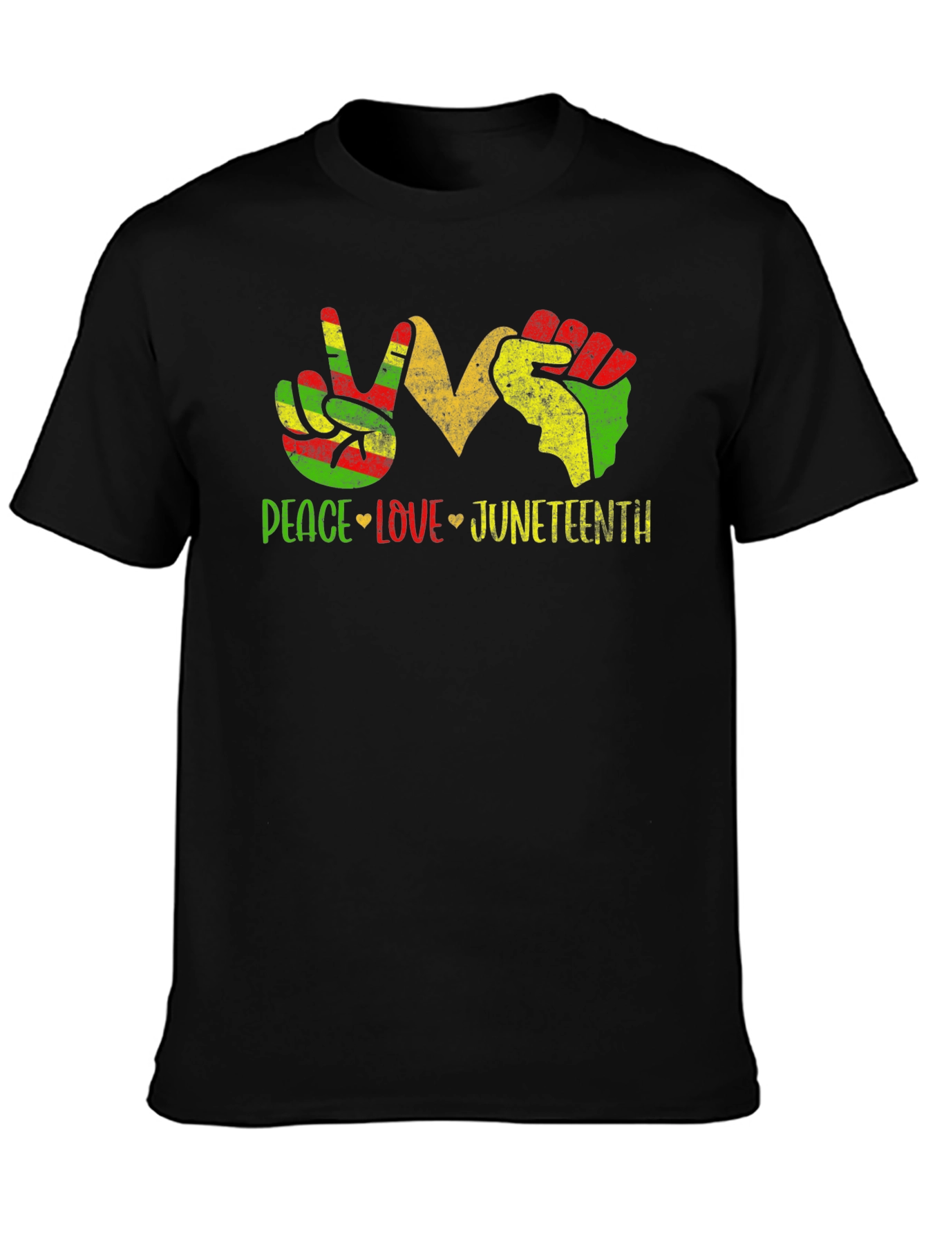 Juneteenth Peace Love Fist T-Shirt