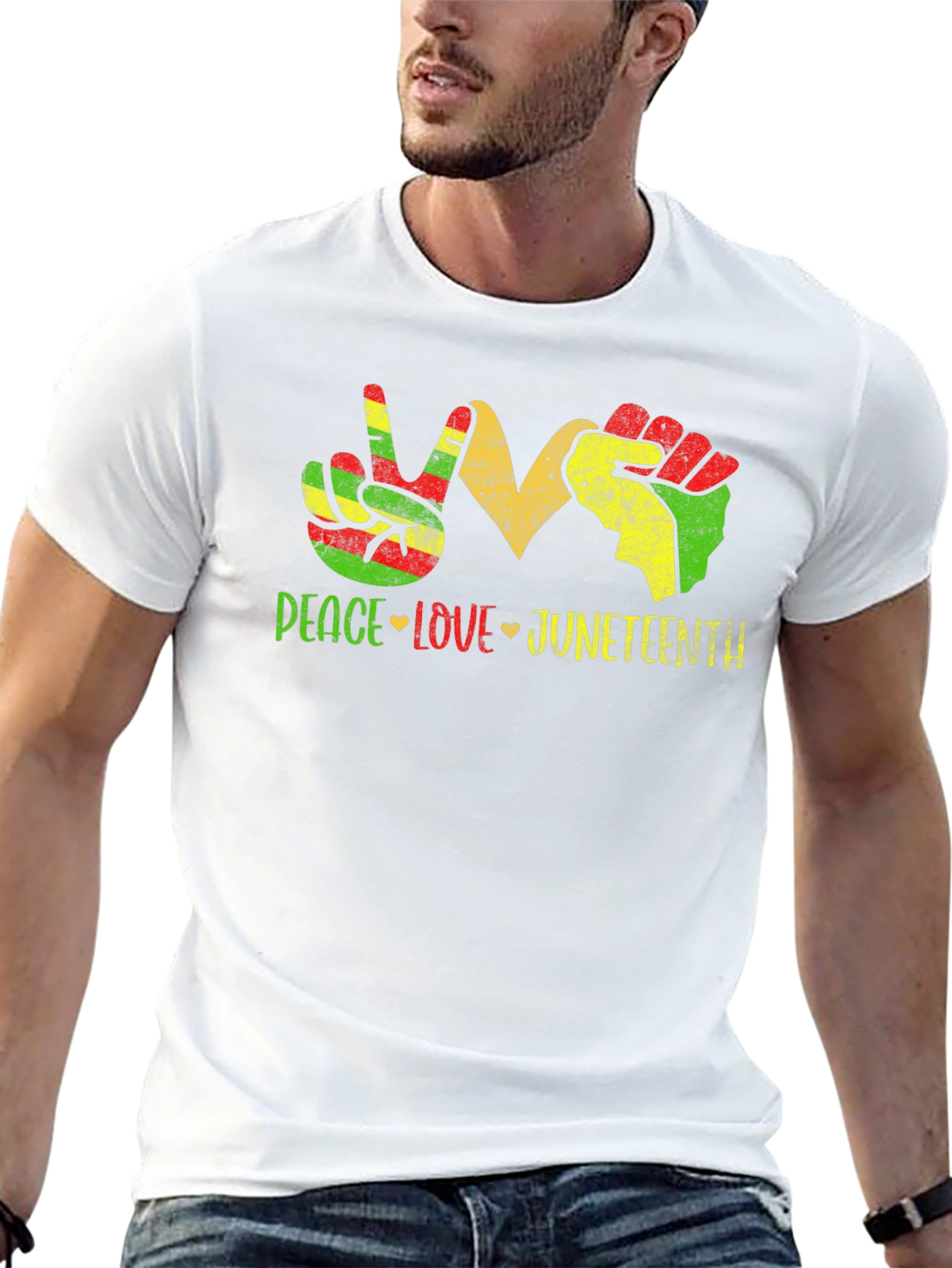 Juneteenth Peace Love Fist T-Shirt