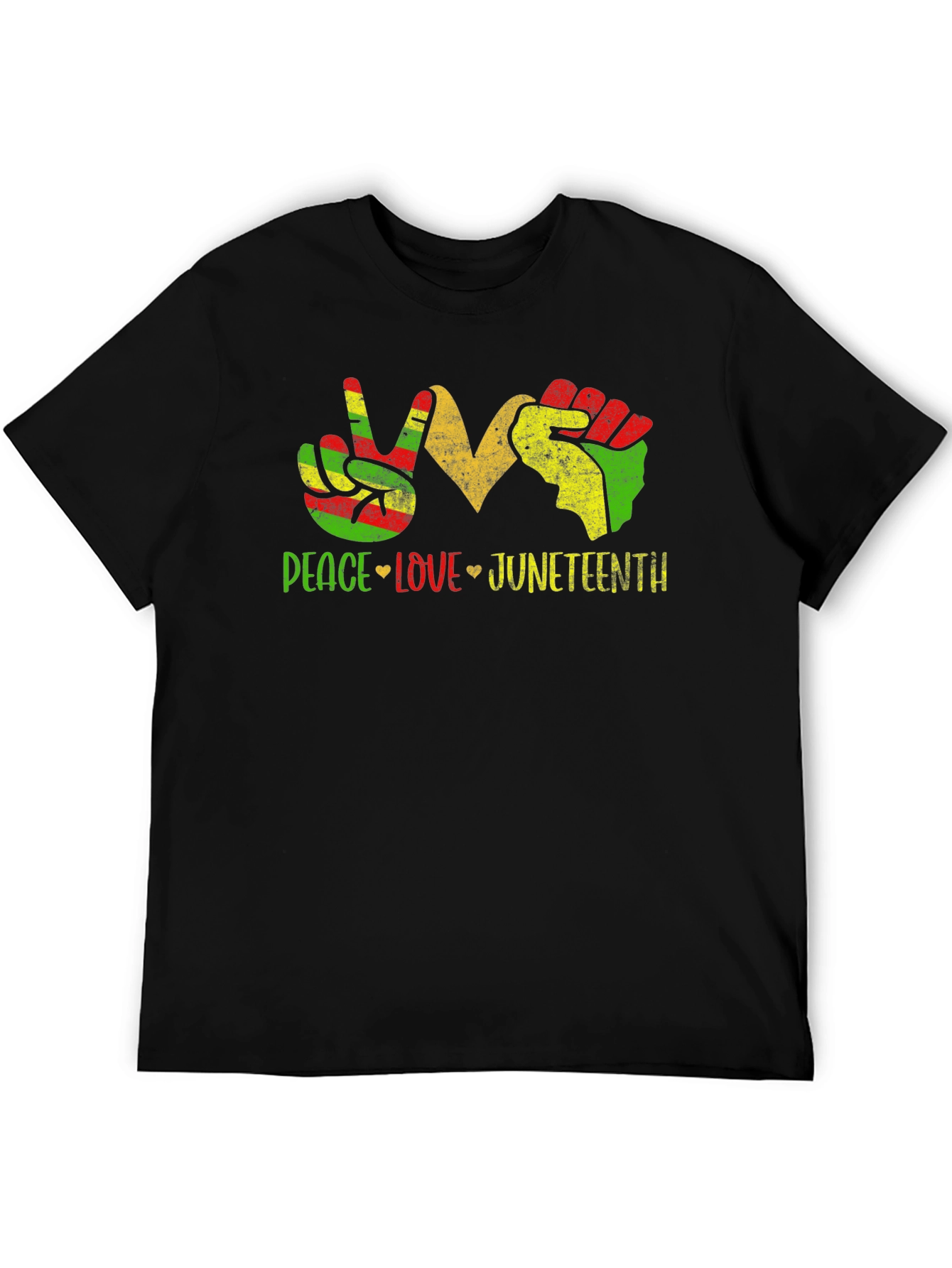 Juneteenth Peace Love Fist T-Shirt