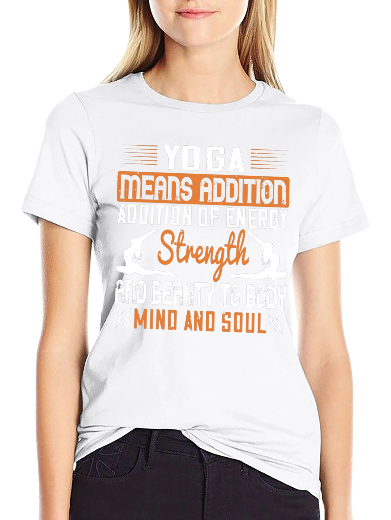 Yoga Means Addition Black Graphic T-Shirt