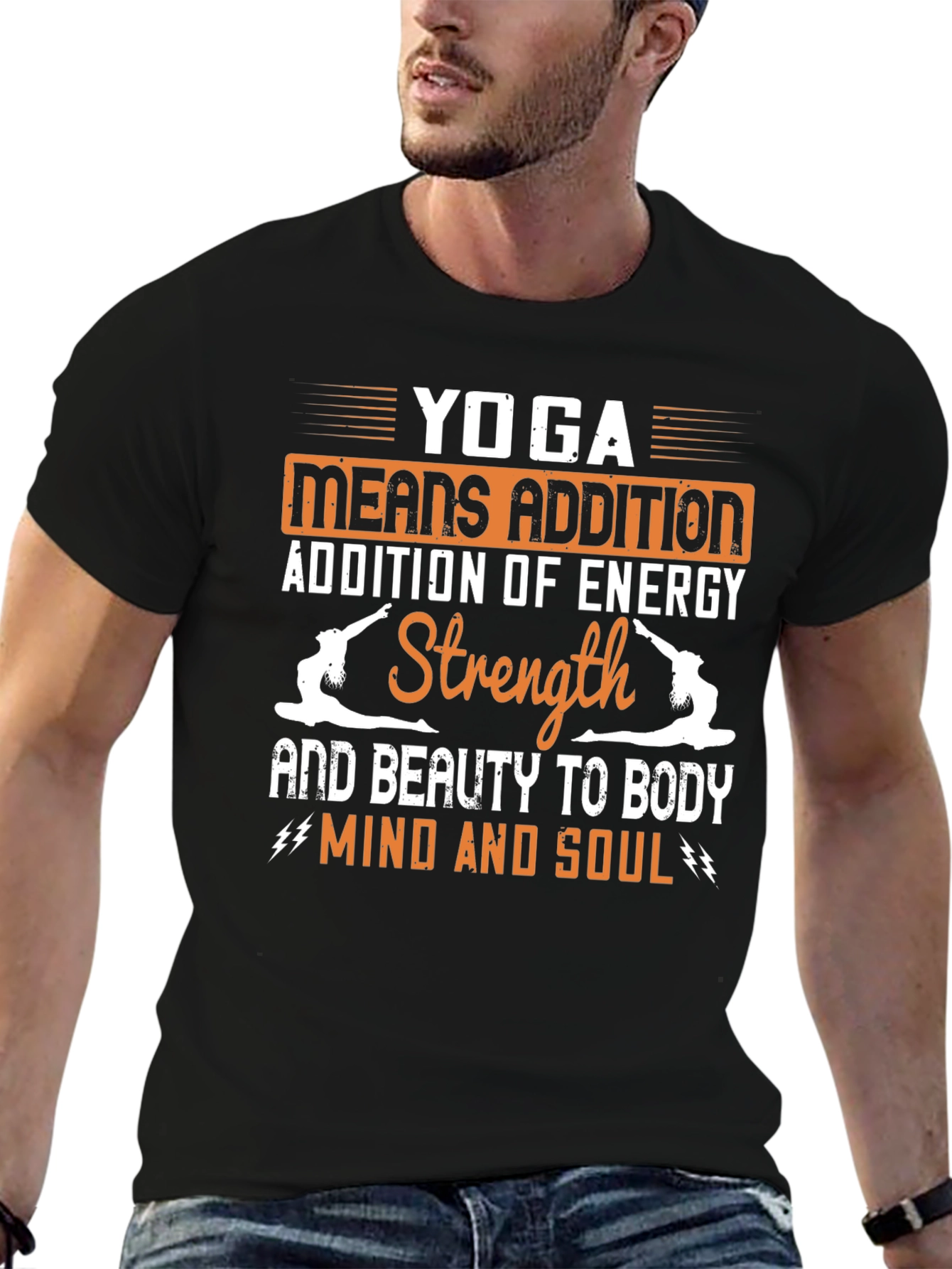 Yoga Means Addition Black Graphic T-Shirt
