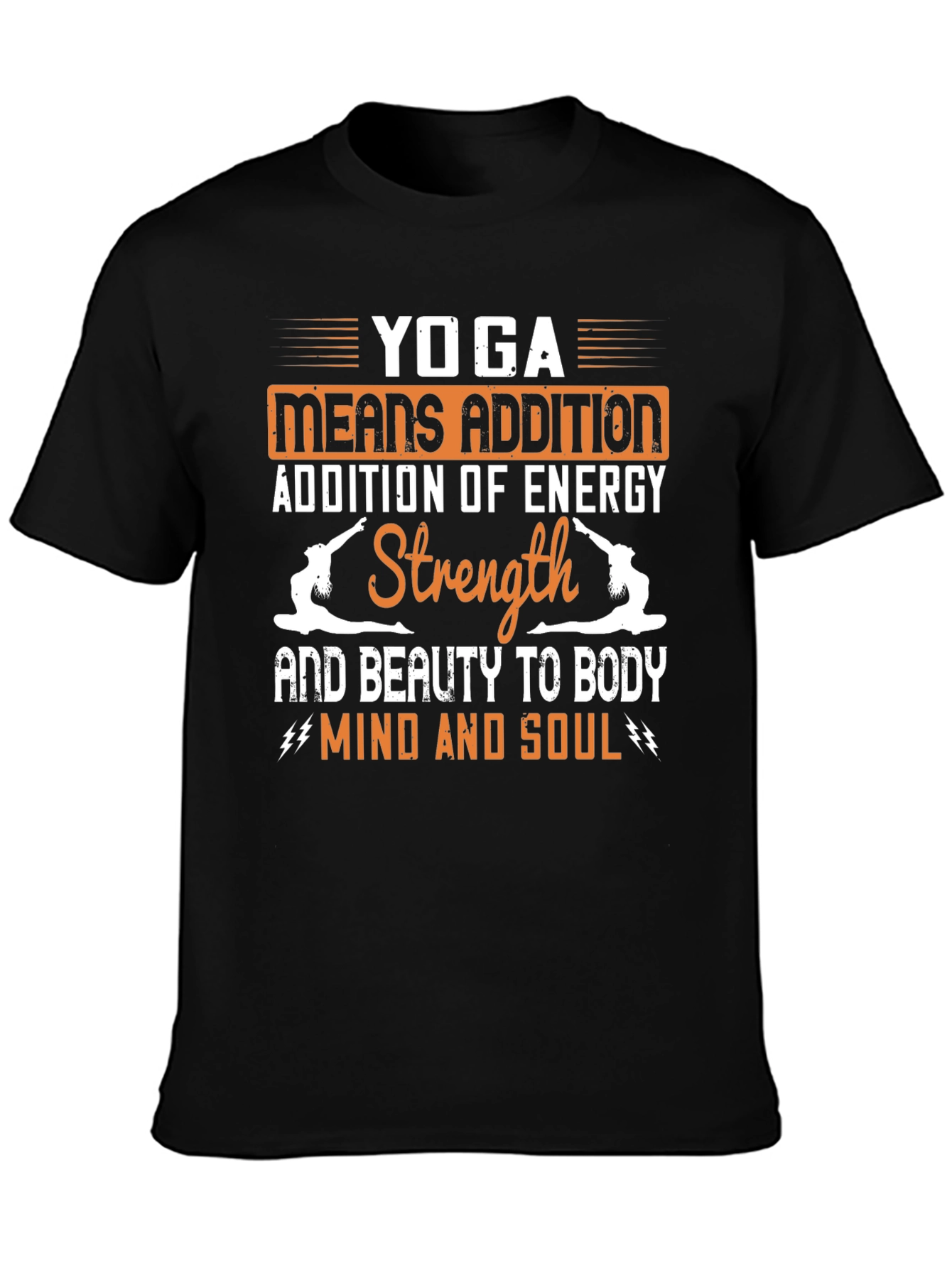 Yoga Means Addition Black Graphic T-Shirt