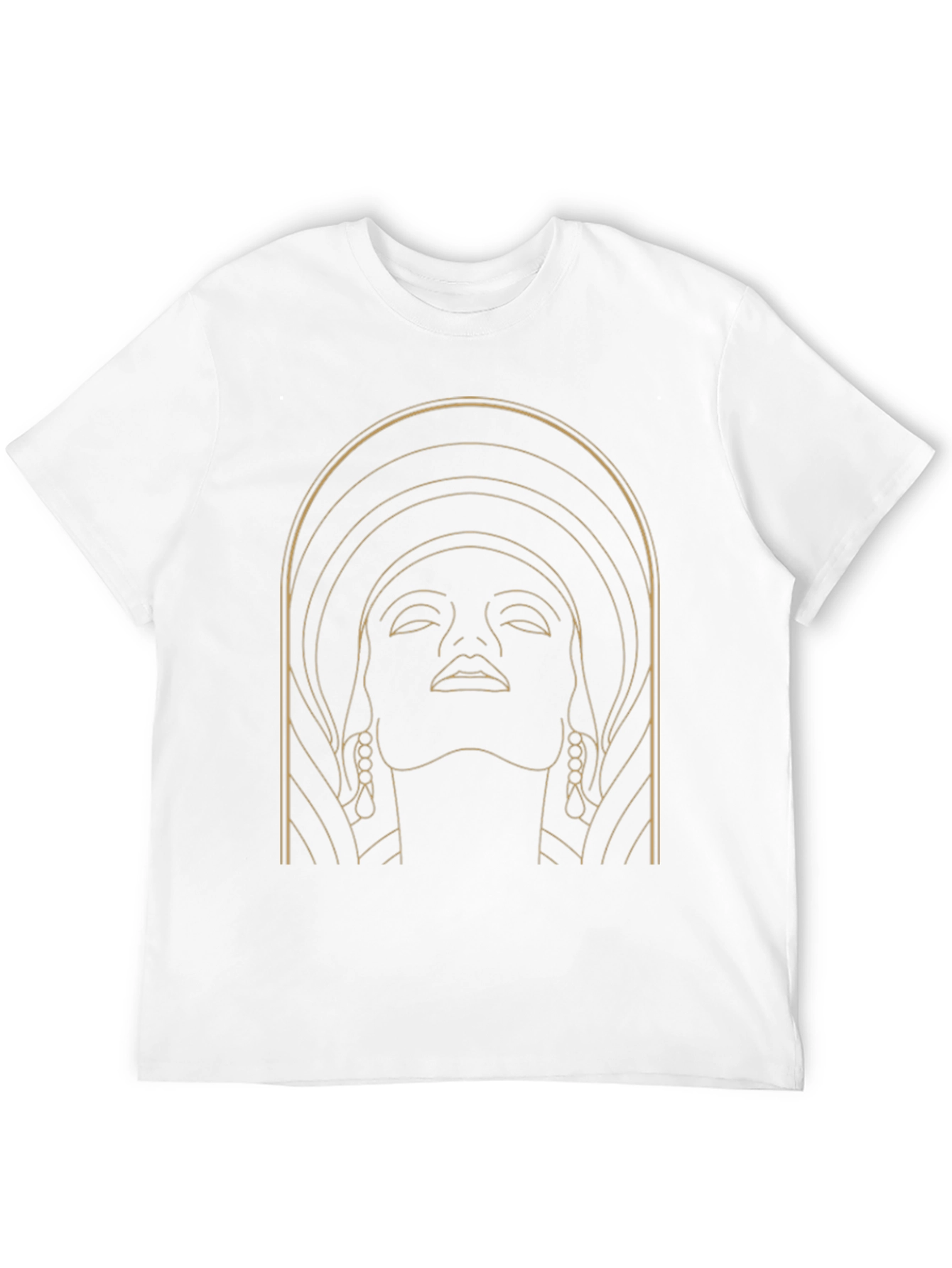 Art Deco Womans Face Graphic Tee - Black