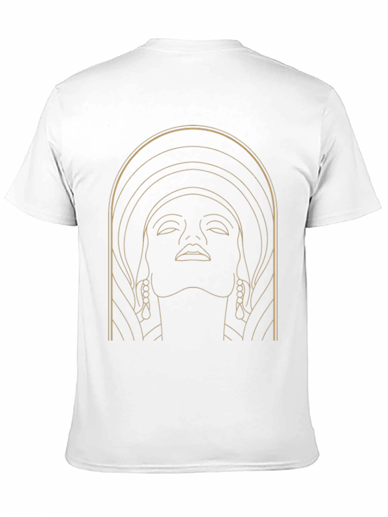 Art Deco Womans Face Graphic Tee - Black