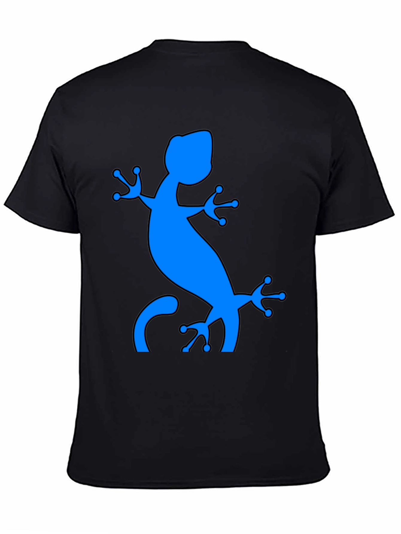 Blue Gecko Graphic Black T-Shirt
