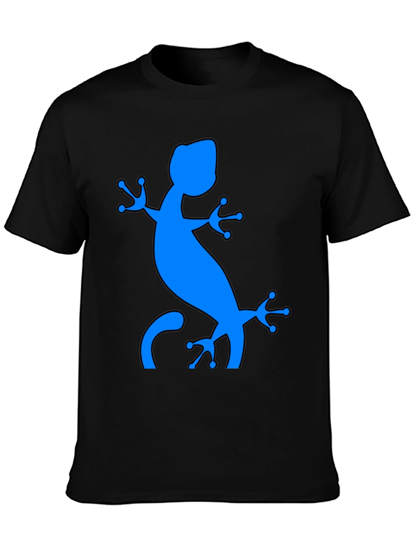 Blue Gecko Graphic Black T-Shirt