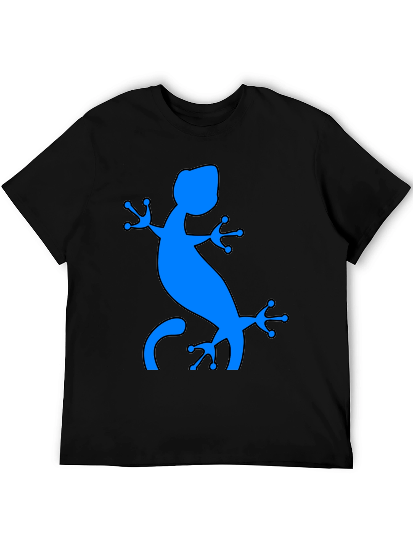 Blue Gecko Graphic Black T-Shirt