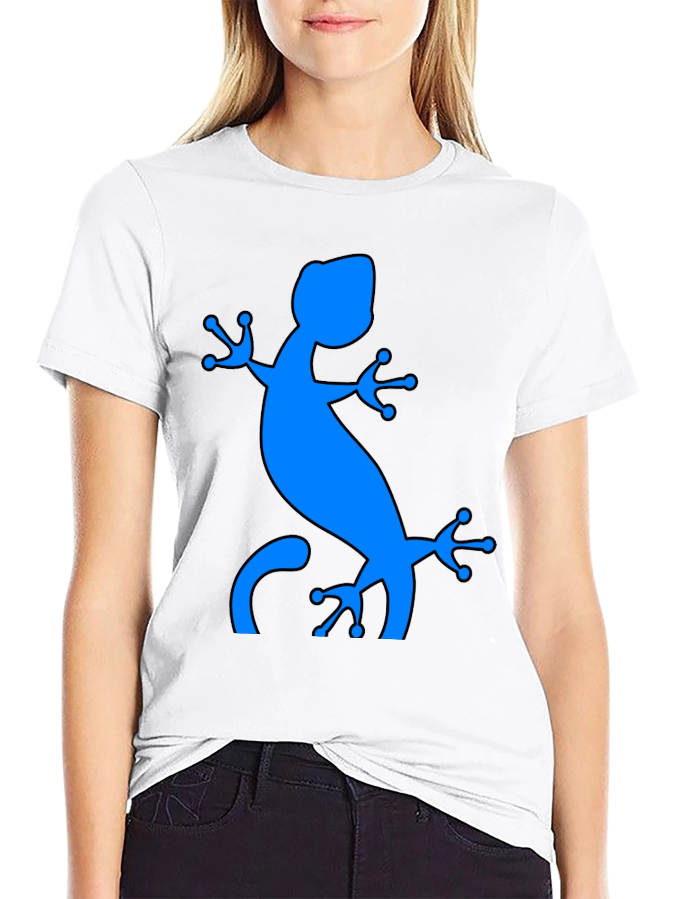 Blue Gecko Graphic Black T-Shirt