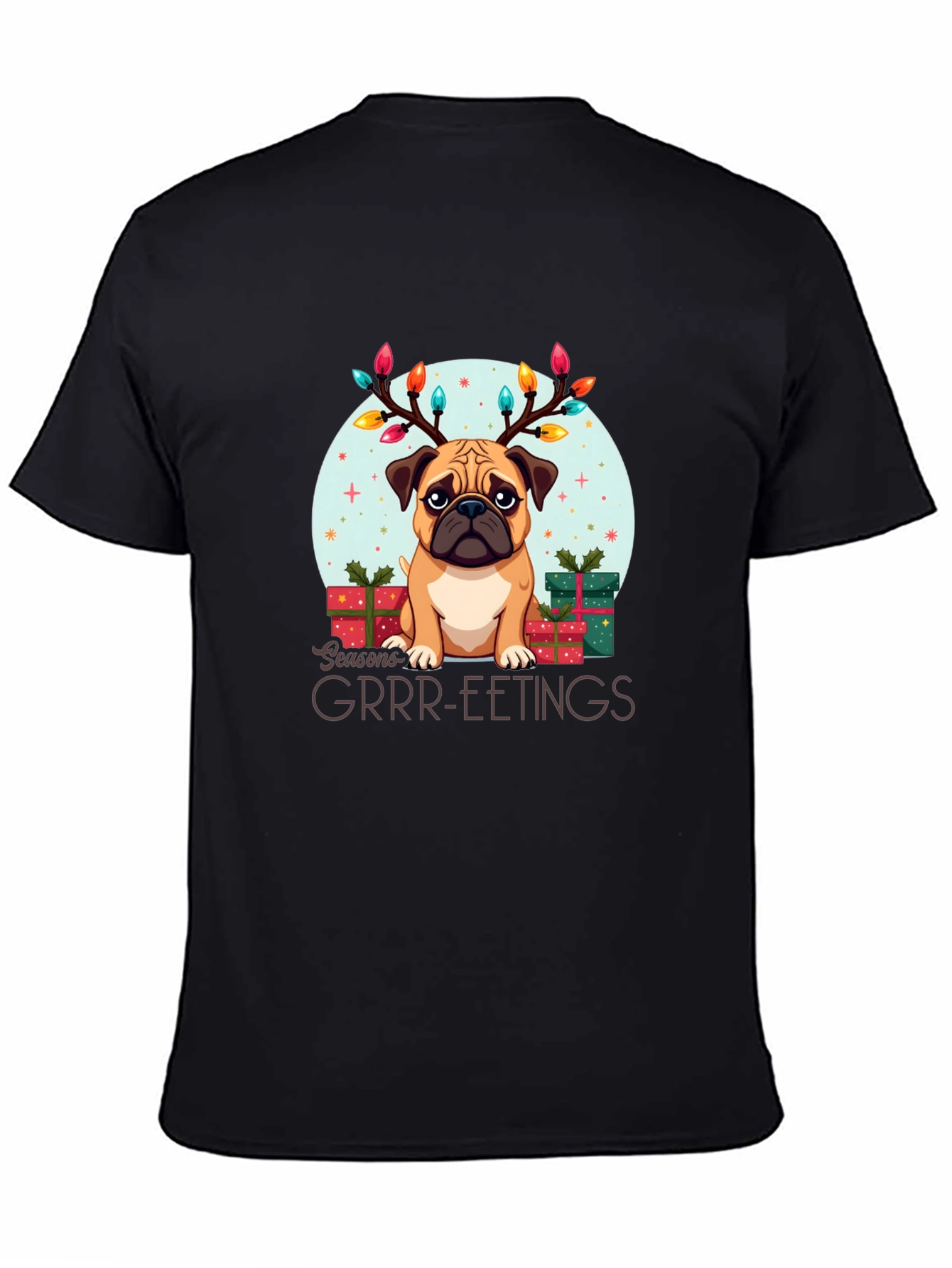 Festive Pug Christmas T-Shirt