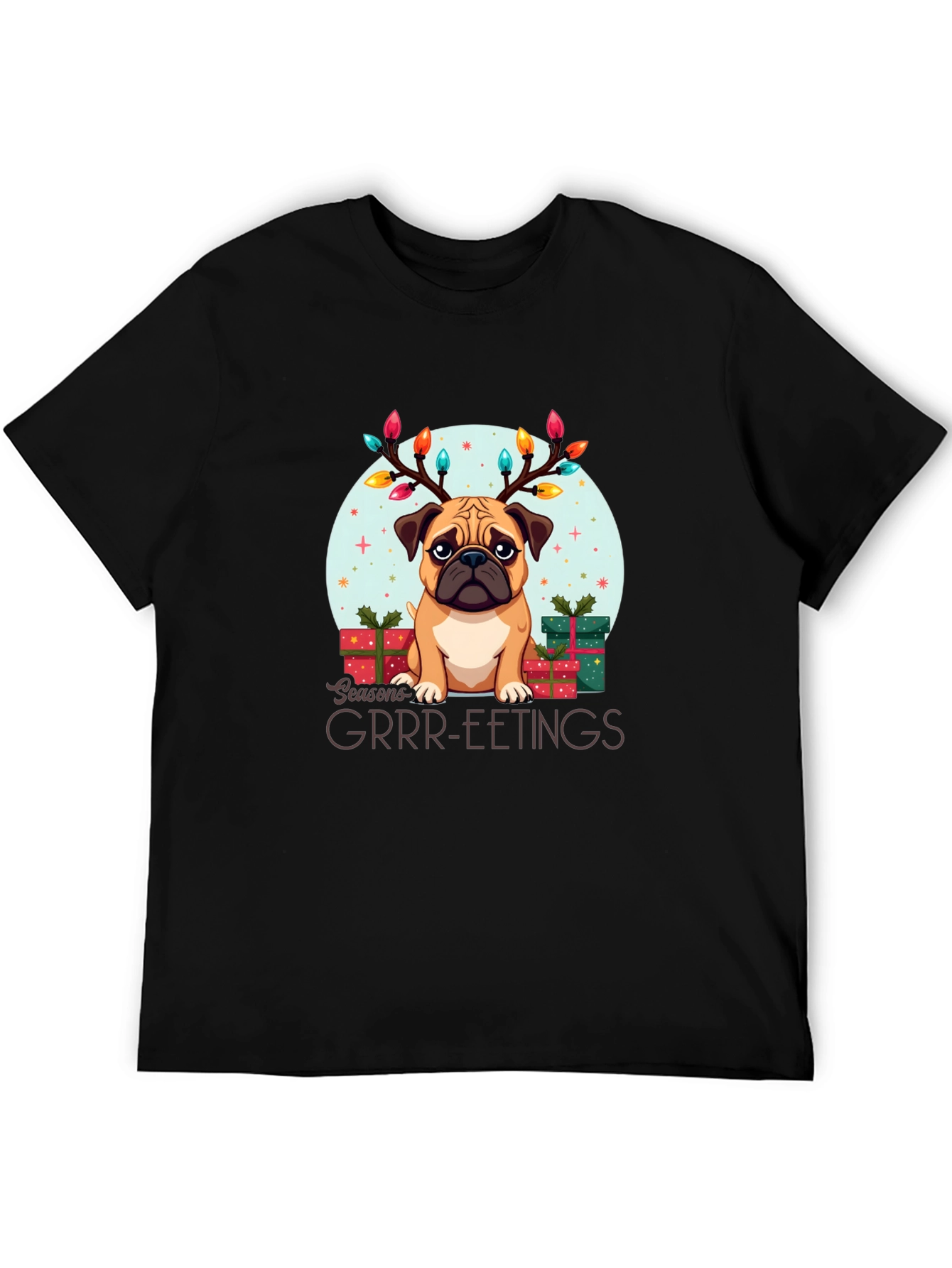Festive Pug Christmas T-Shirt