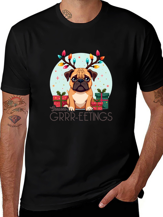 Festive Pug Christmas T-Shirt