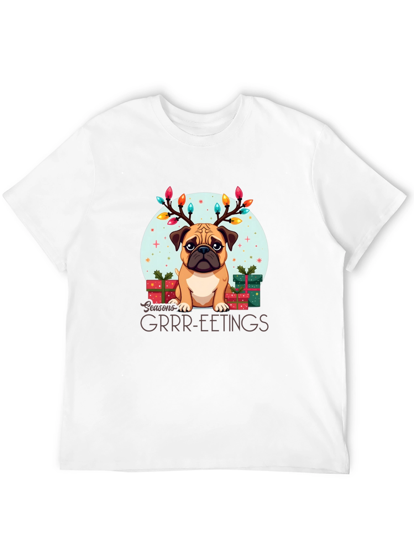 Festive Pug Christmas T-Shirt