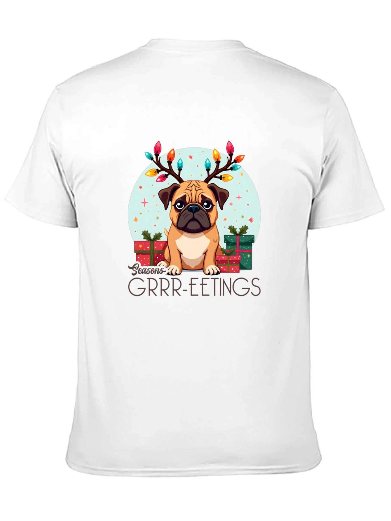 Festive Pug Christmas T-Shirt
