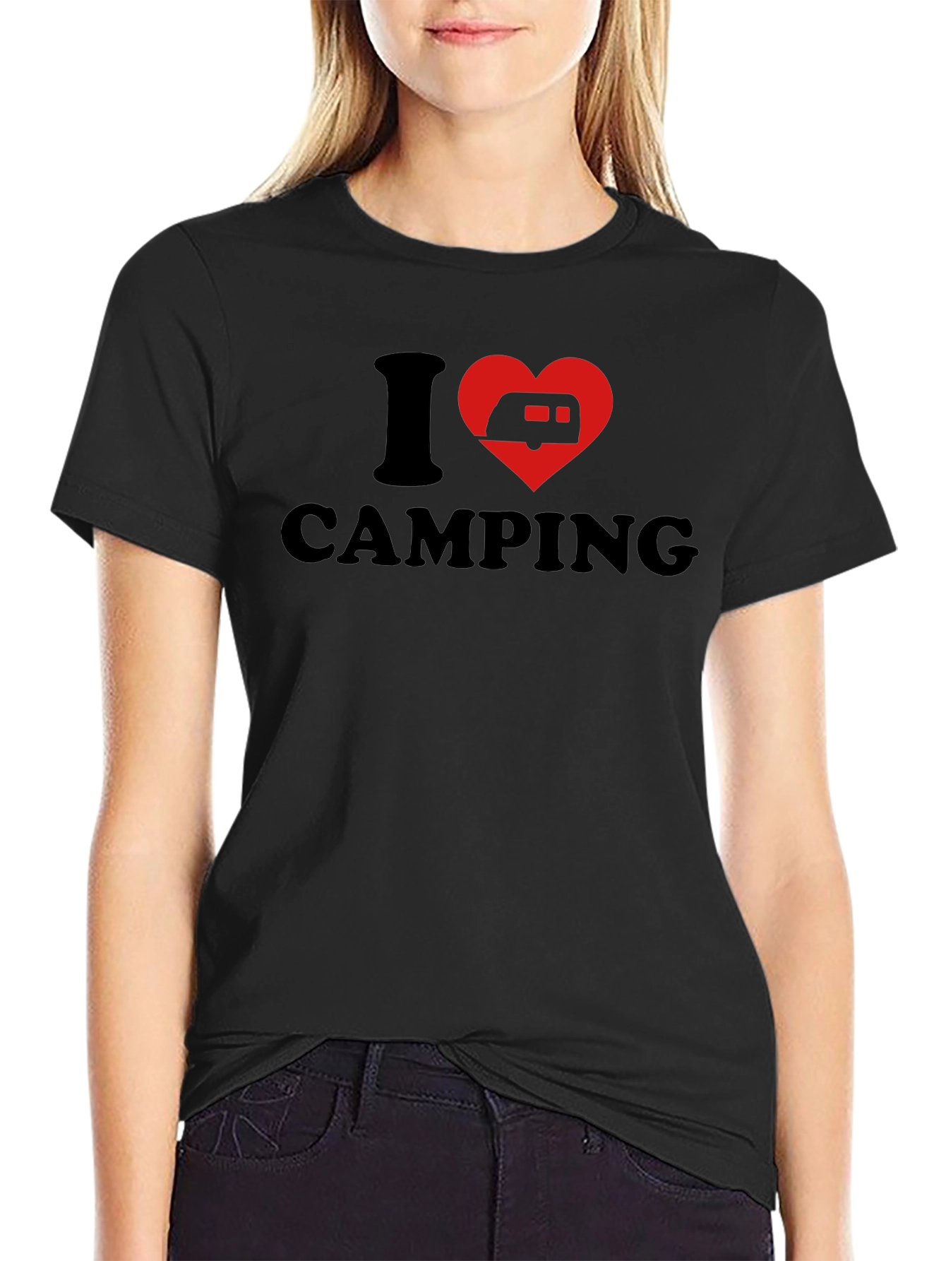 I Heart Camping T-Shirt - Black