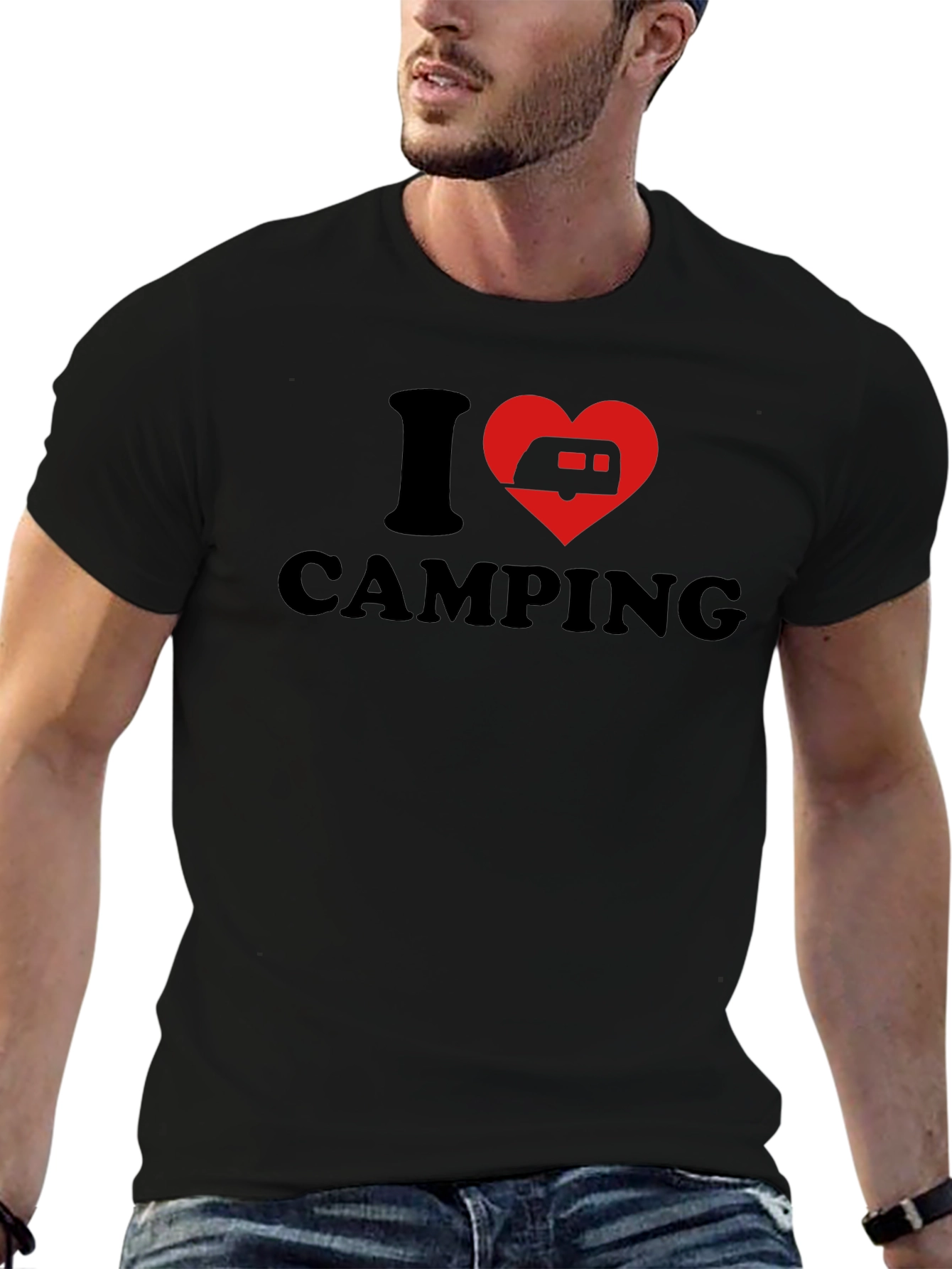 I Heart Camping T-Shirt - Black