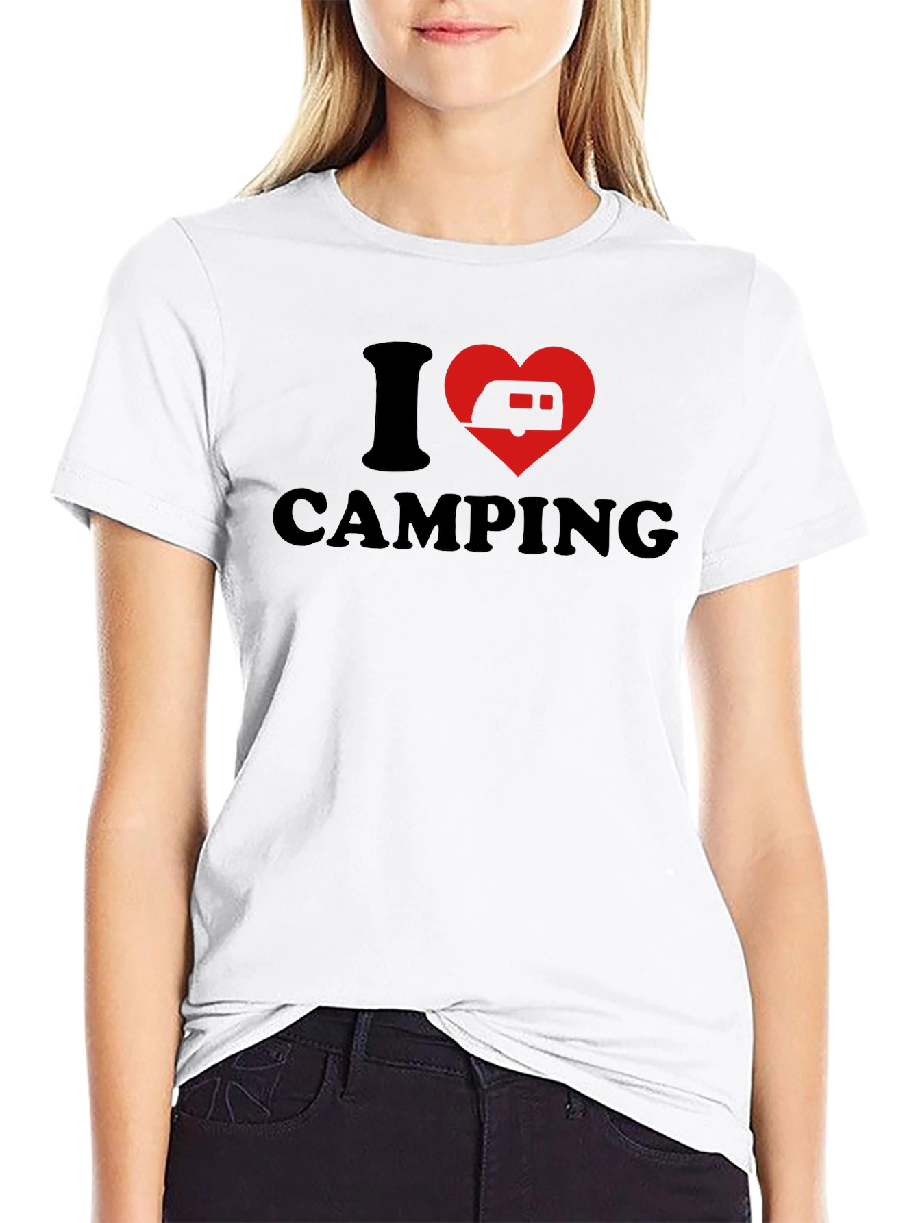 I Heart Camping T-Shirt - Black