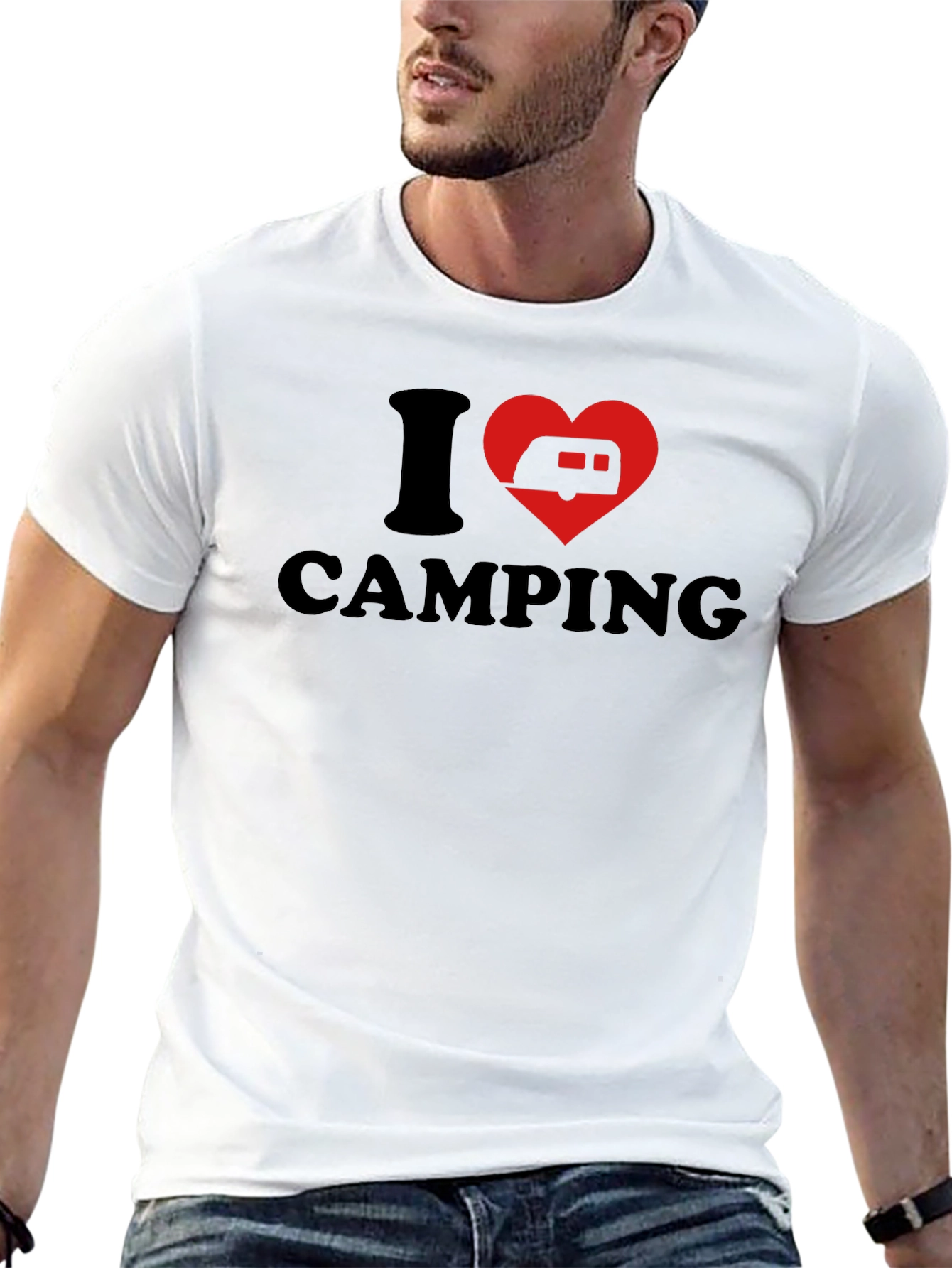I Heart Camping T-Shirt - Black