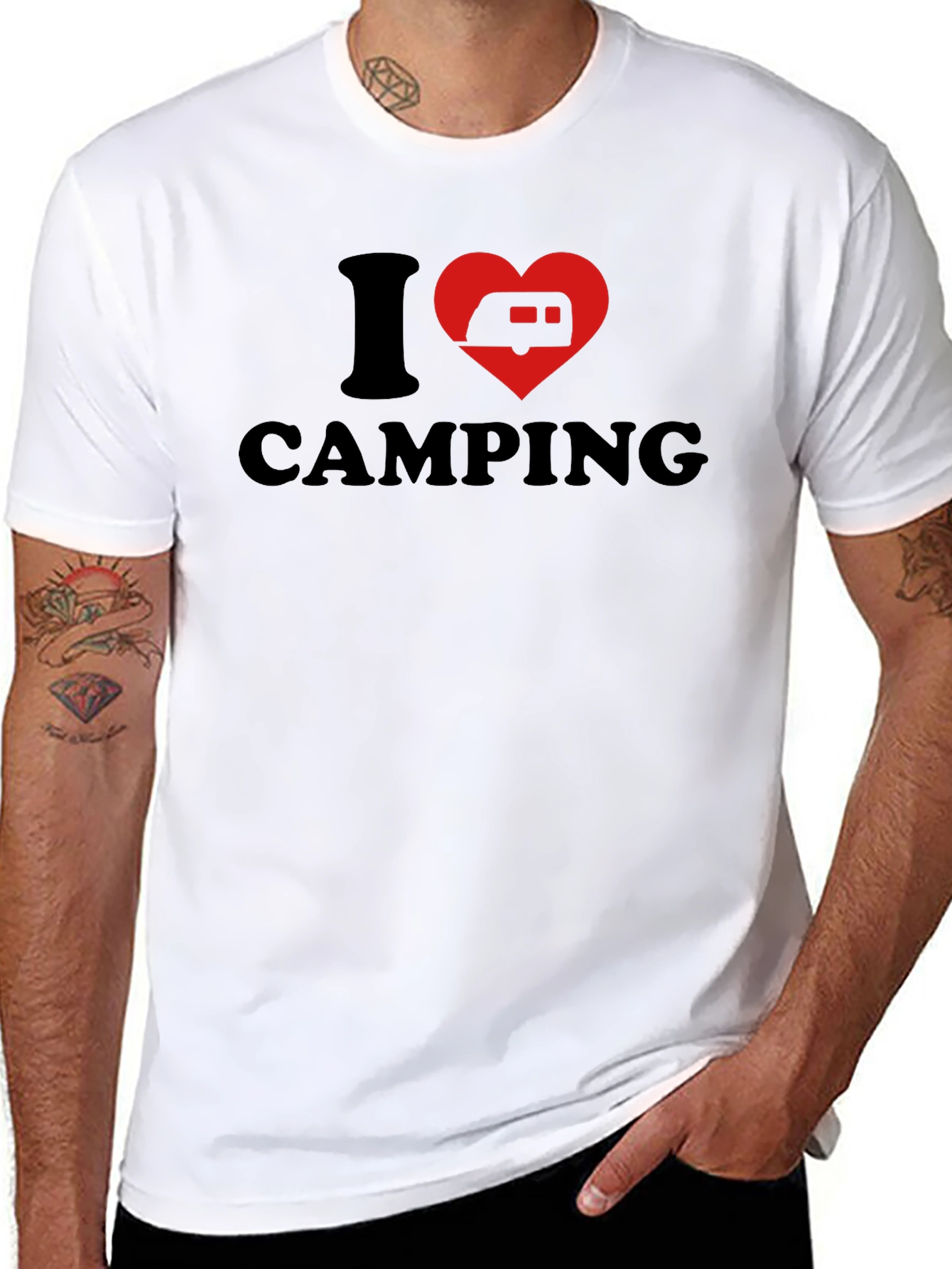 I Heart Camping T-Shirt - Black