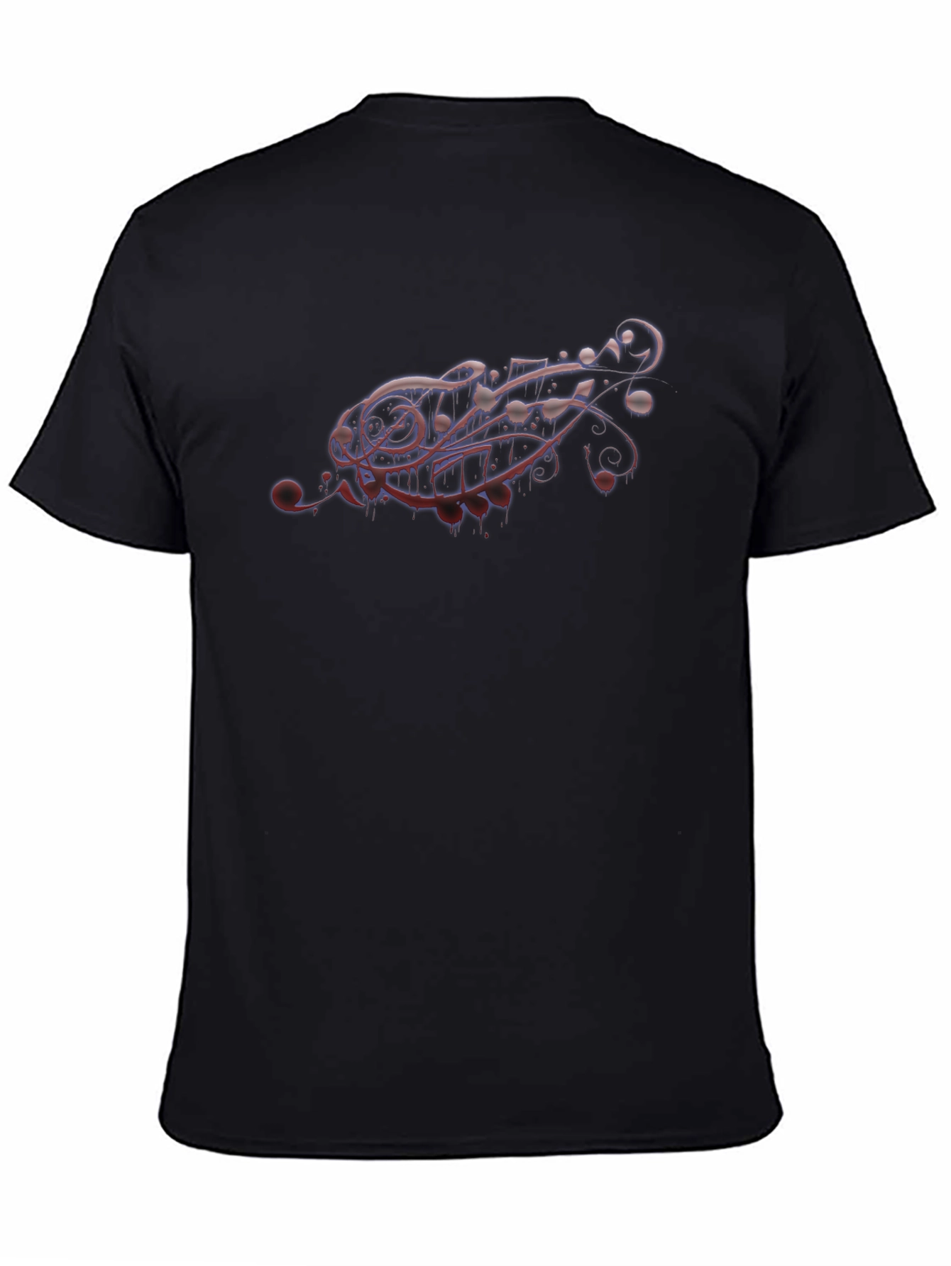 Abstract Graphic Tee - Black Crewneck T-Shirt
