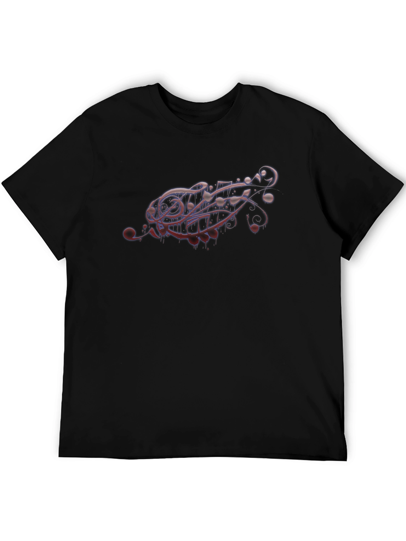 Abstract Graphic Tee - Black Crewneck T-Shirt
