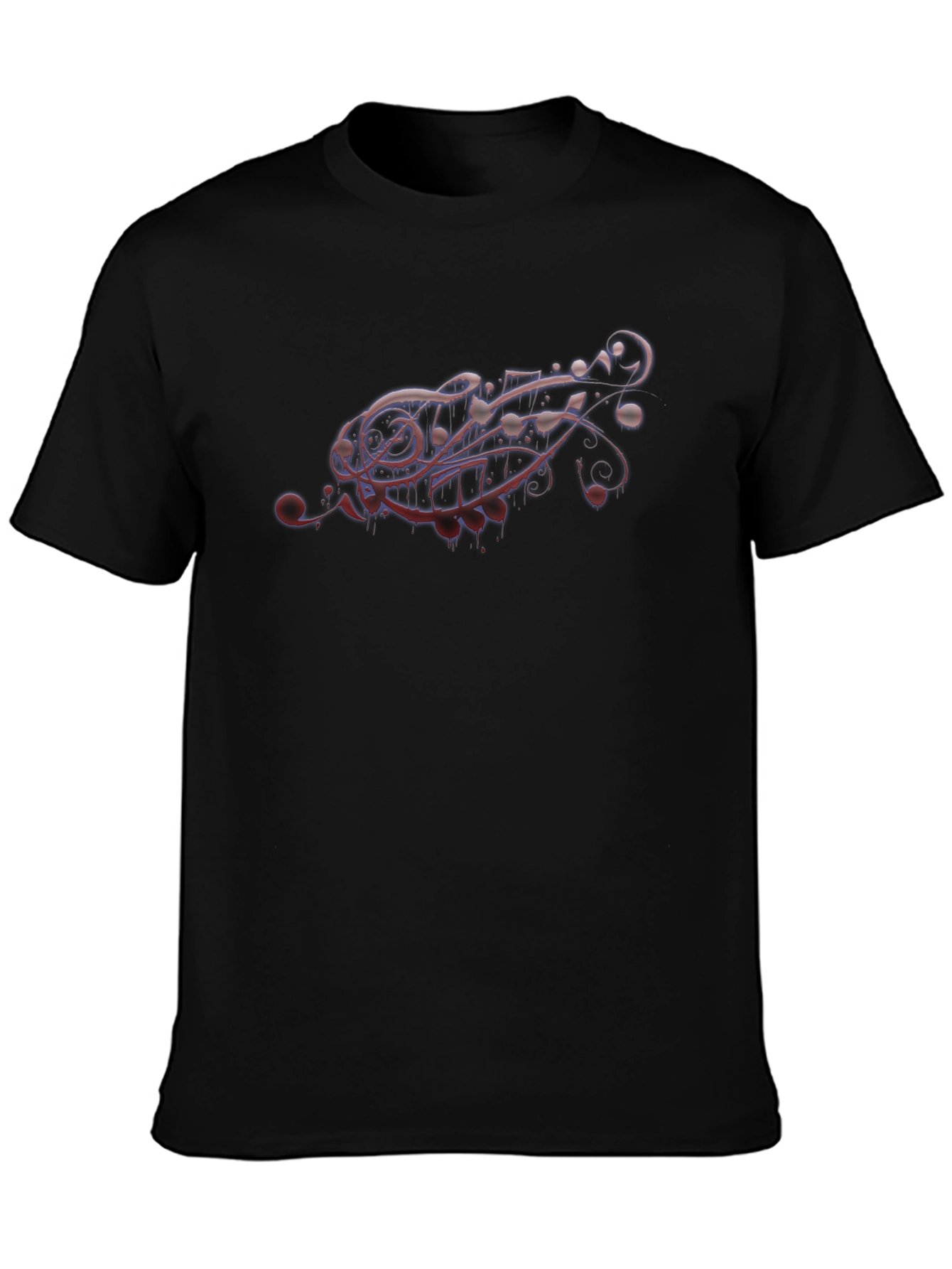Abstract Graphic Tee - Black Crewneck T-Shirt