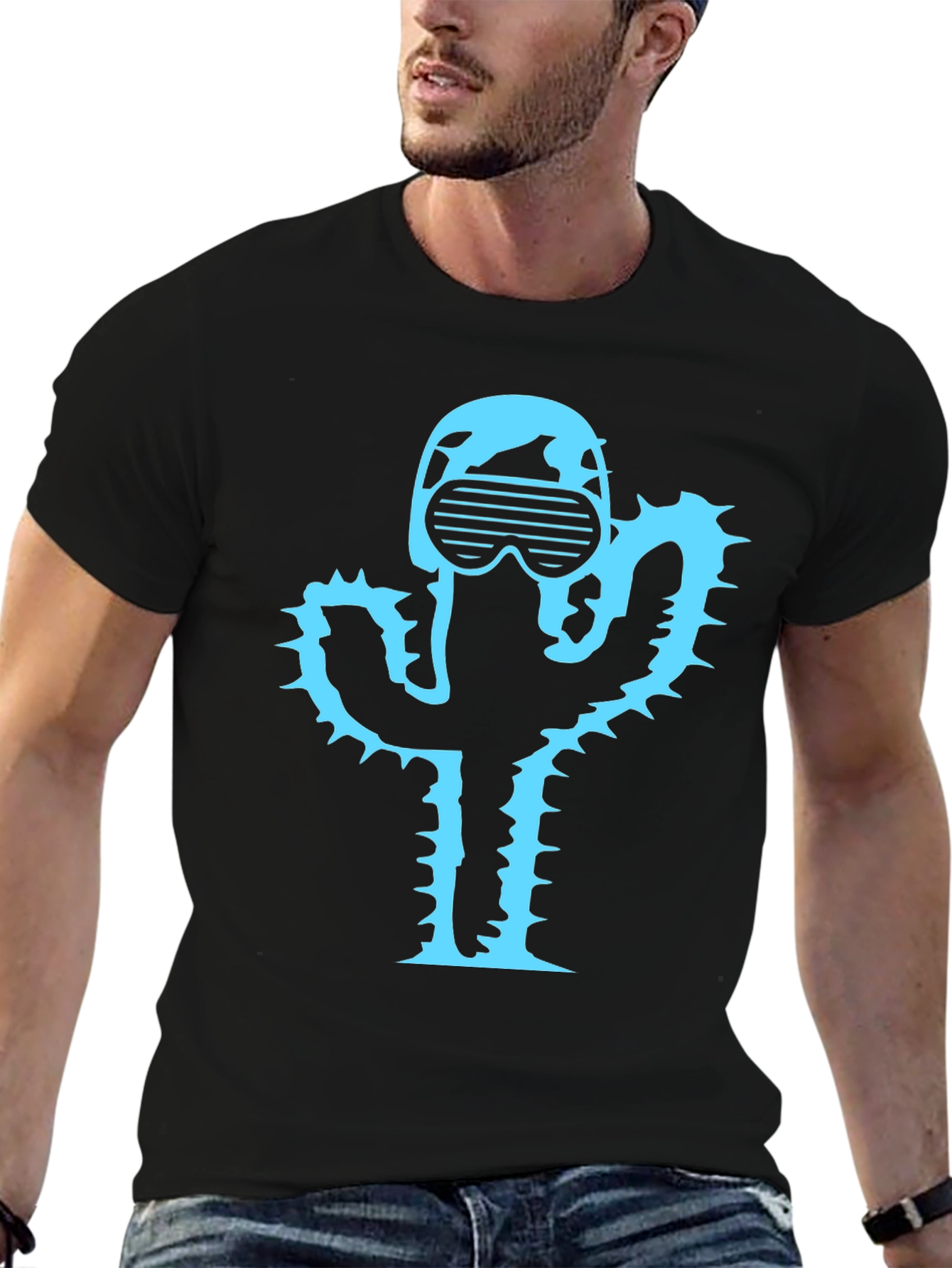 Cool Cactus T-Shirt - Black Graphic Tee