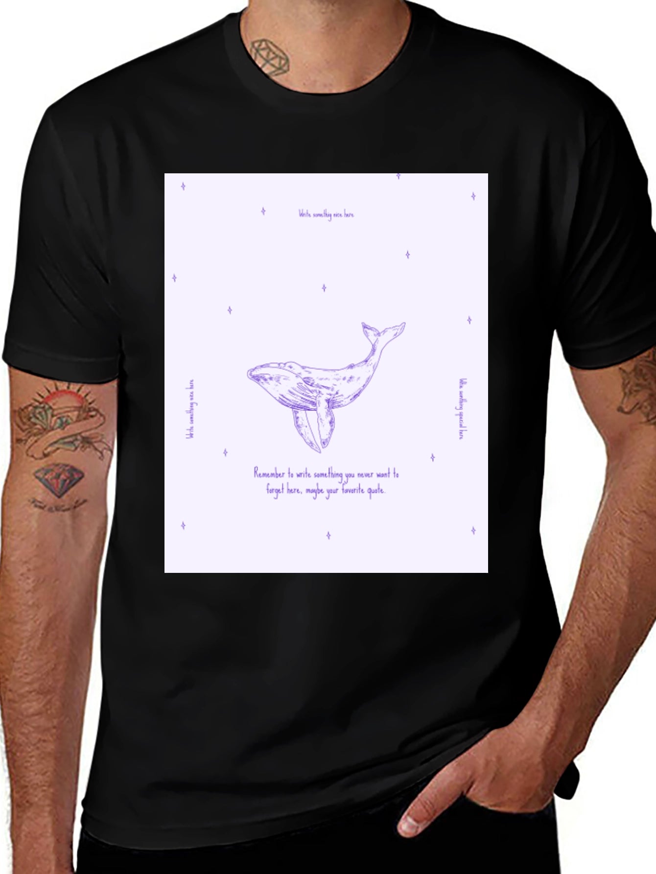 Whale Quote Graphic Tee - Black