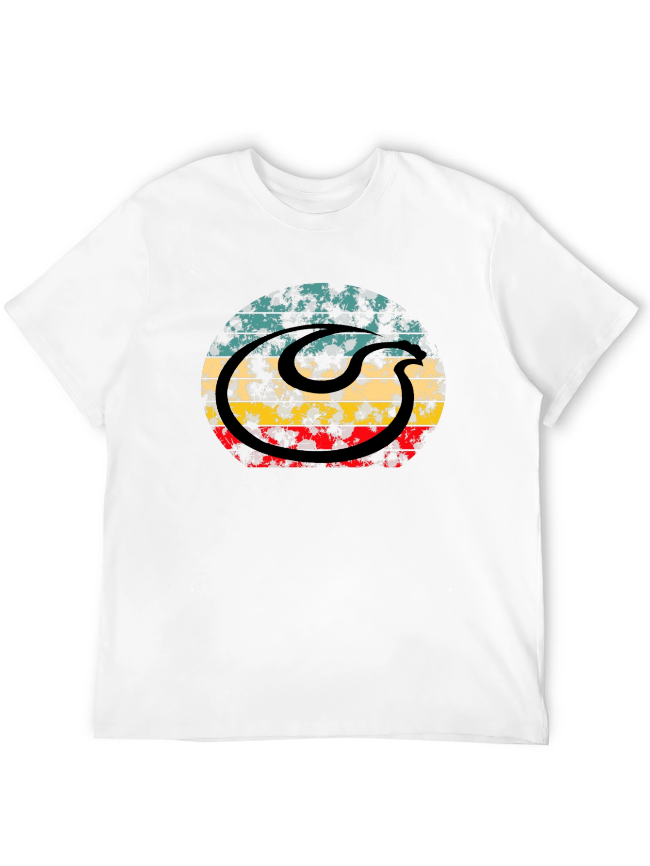 Retro Snake Graphic Tee - Distressed Style