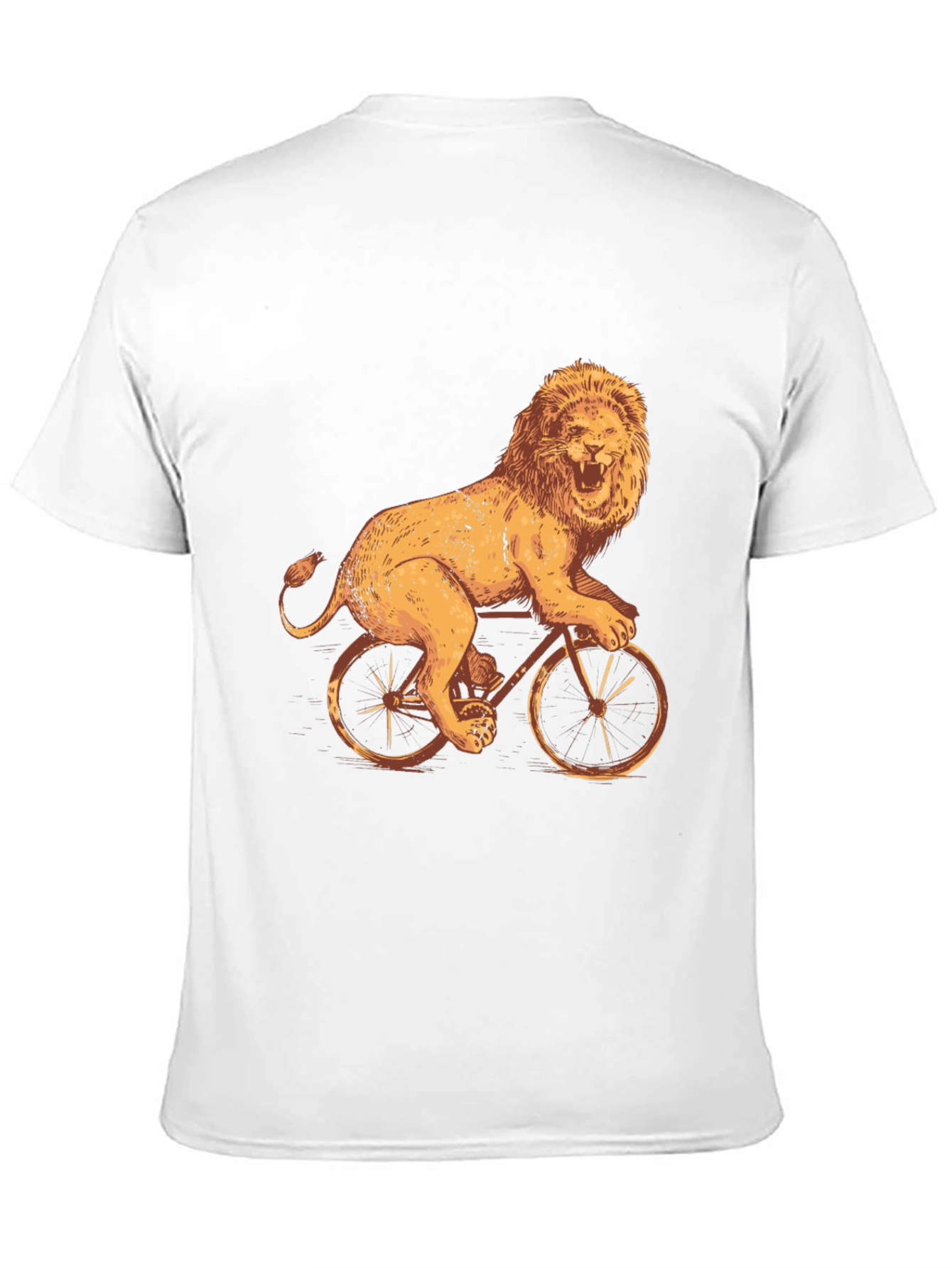 Lion Riding Bike Graphic Tee - Cool Black T-Shirt