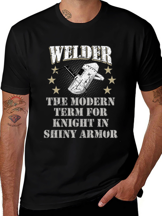 Welder Knight in Shiny Armor Graphic Tee
