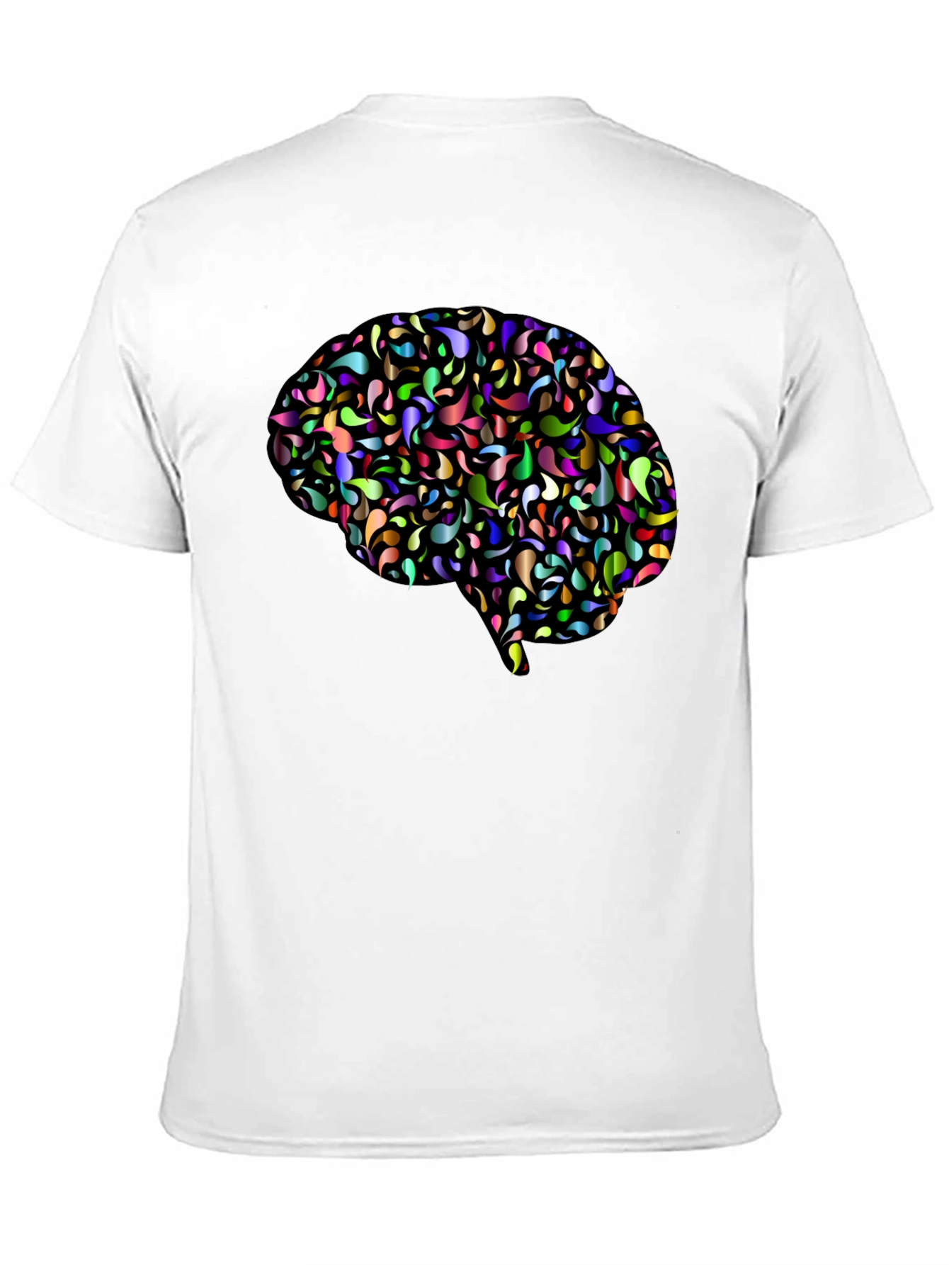 Abstract Brain Graphic T-Shirt - Black