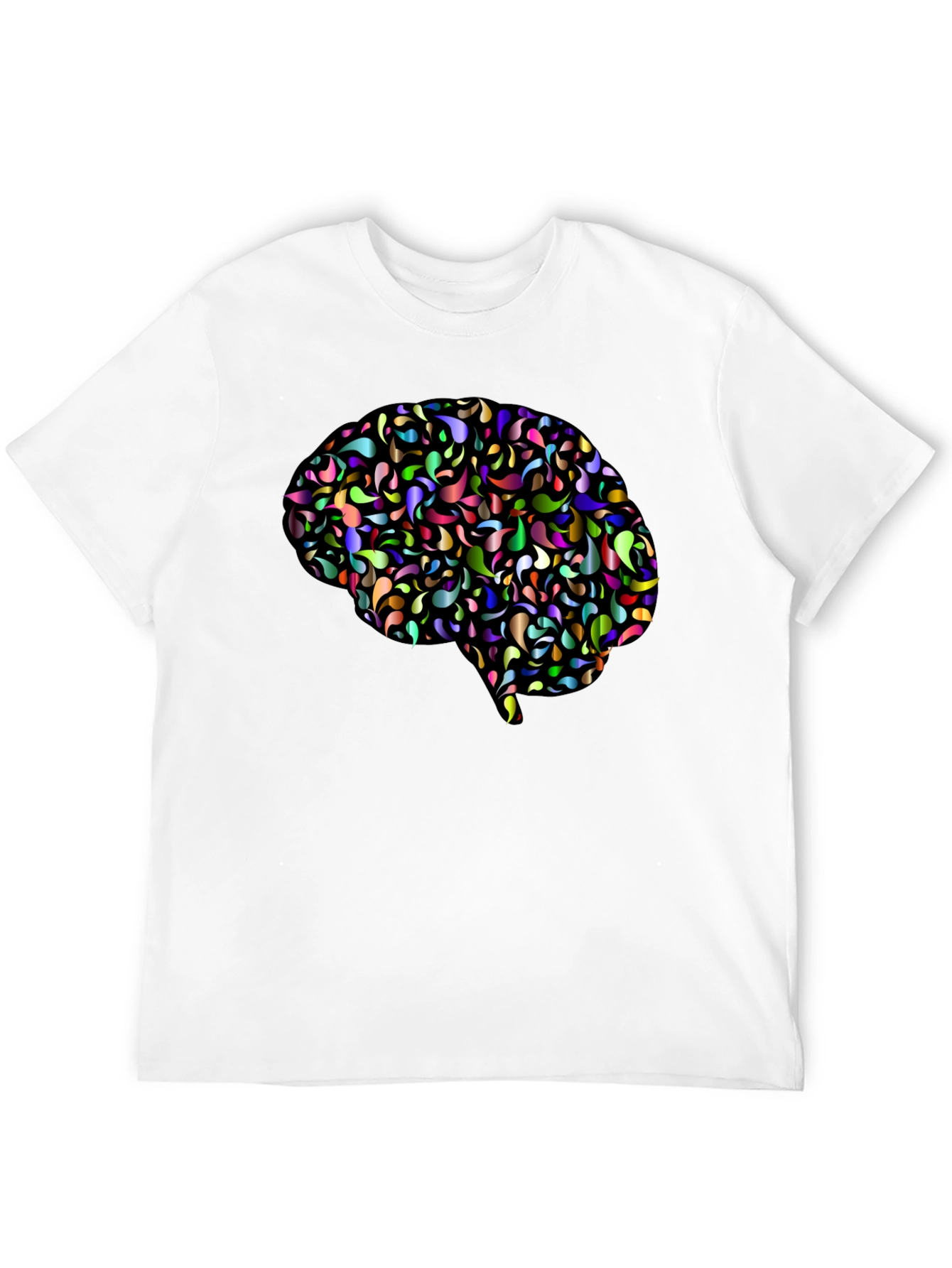 Abstract Brain Graphic T-Shirt - Black
