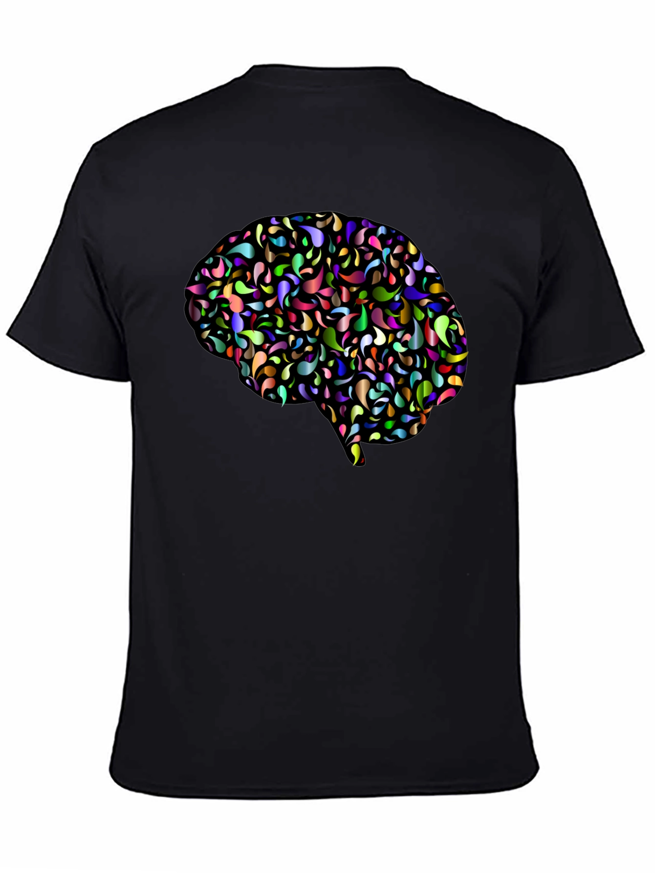 Abstract Brain Graphic T-Shirt - Black