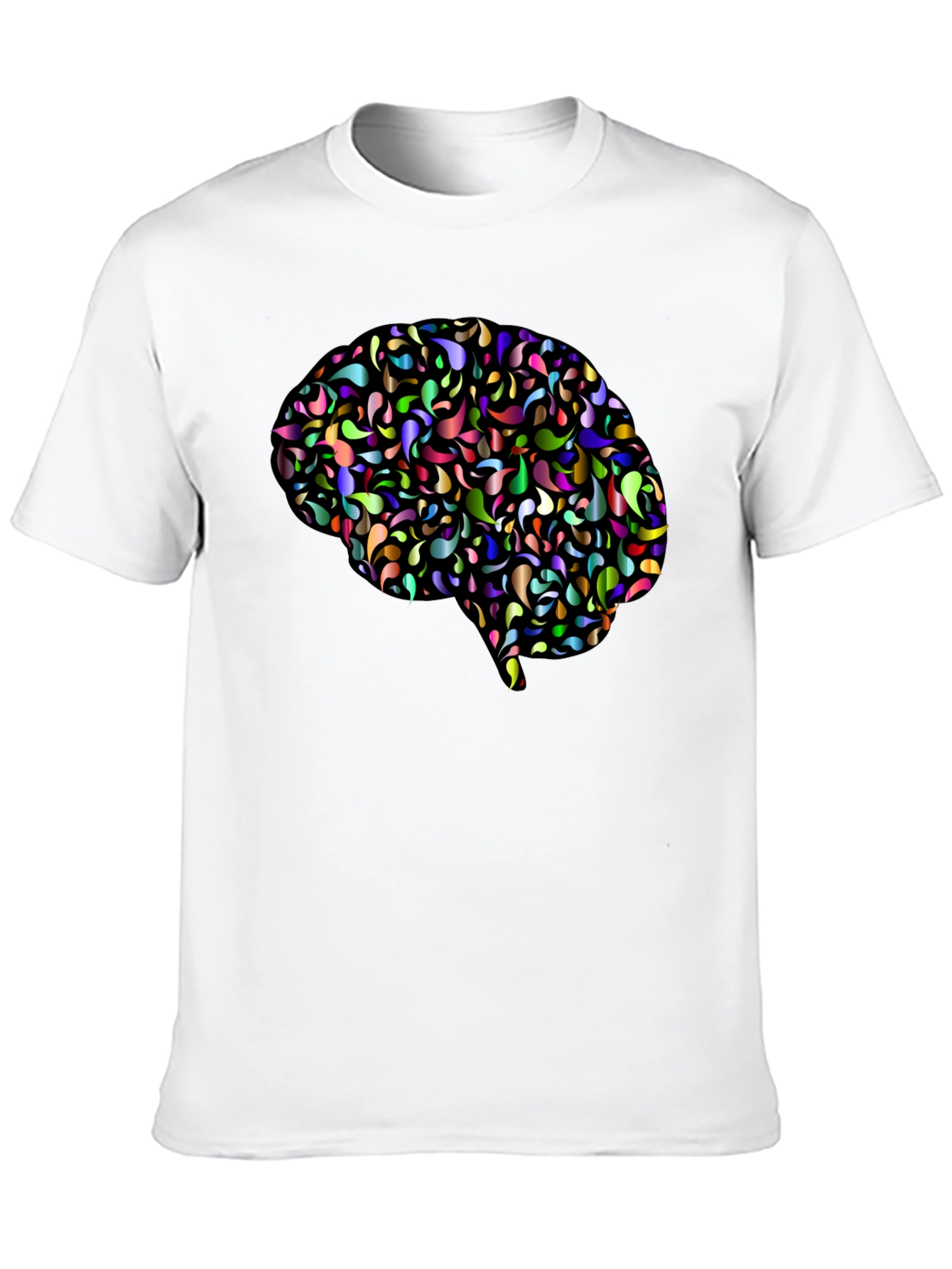 Abstract Brain Graphic T-Shirt - Black