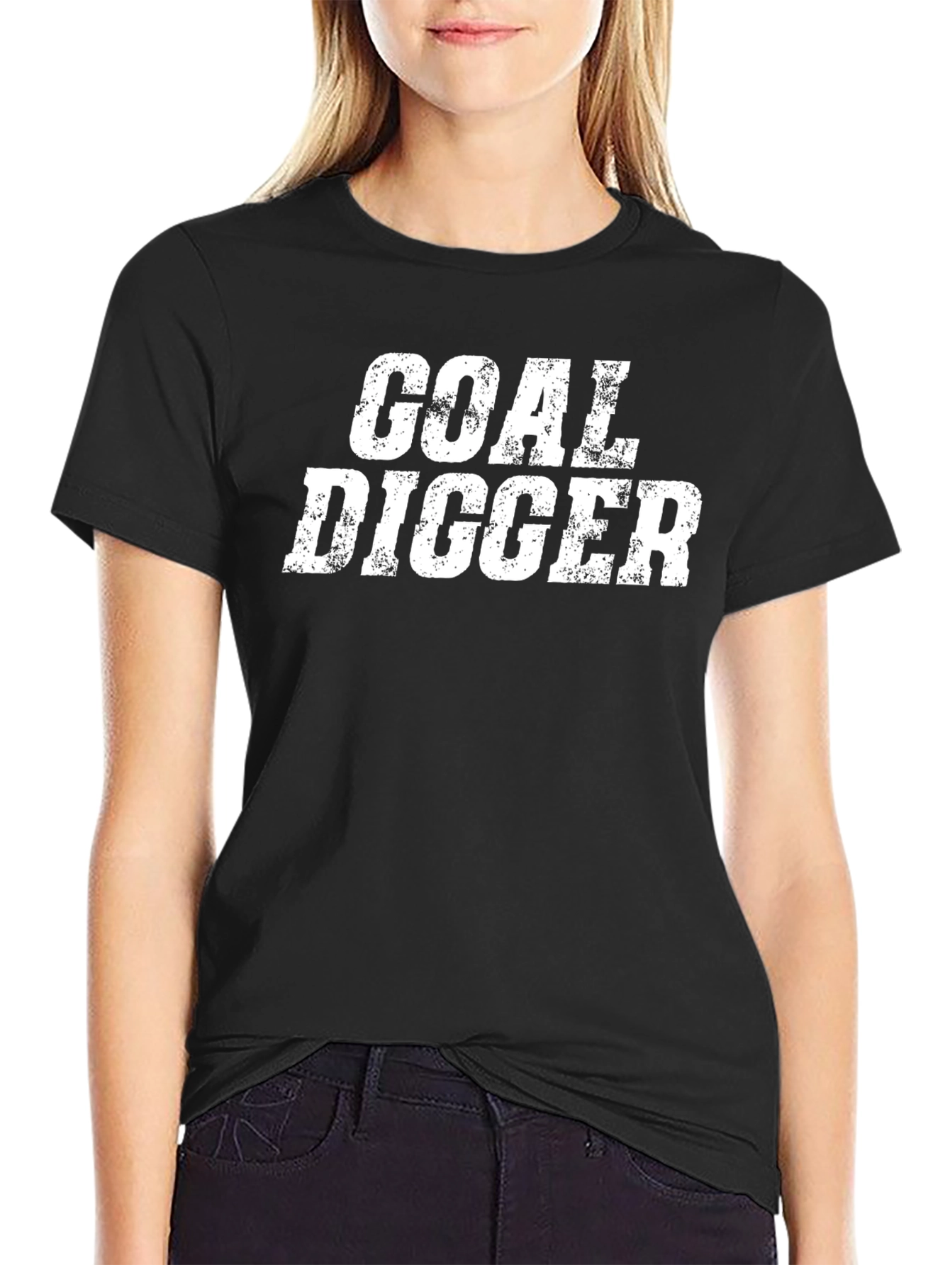 Goal Digger Graphic Tee - Black Crew Neck T-Shirt