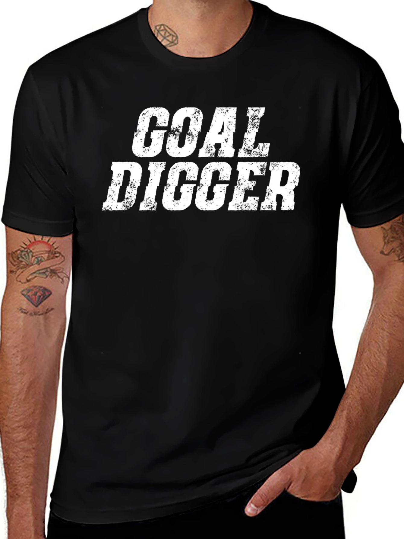 Goal Digger Graphic Tee - Black Crew Neck T-Shirt