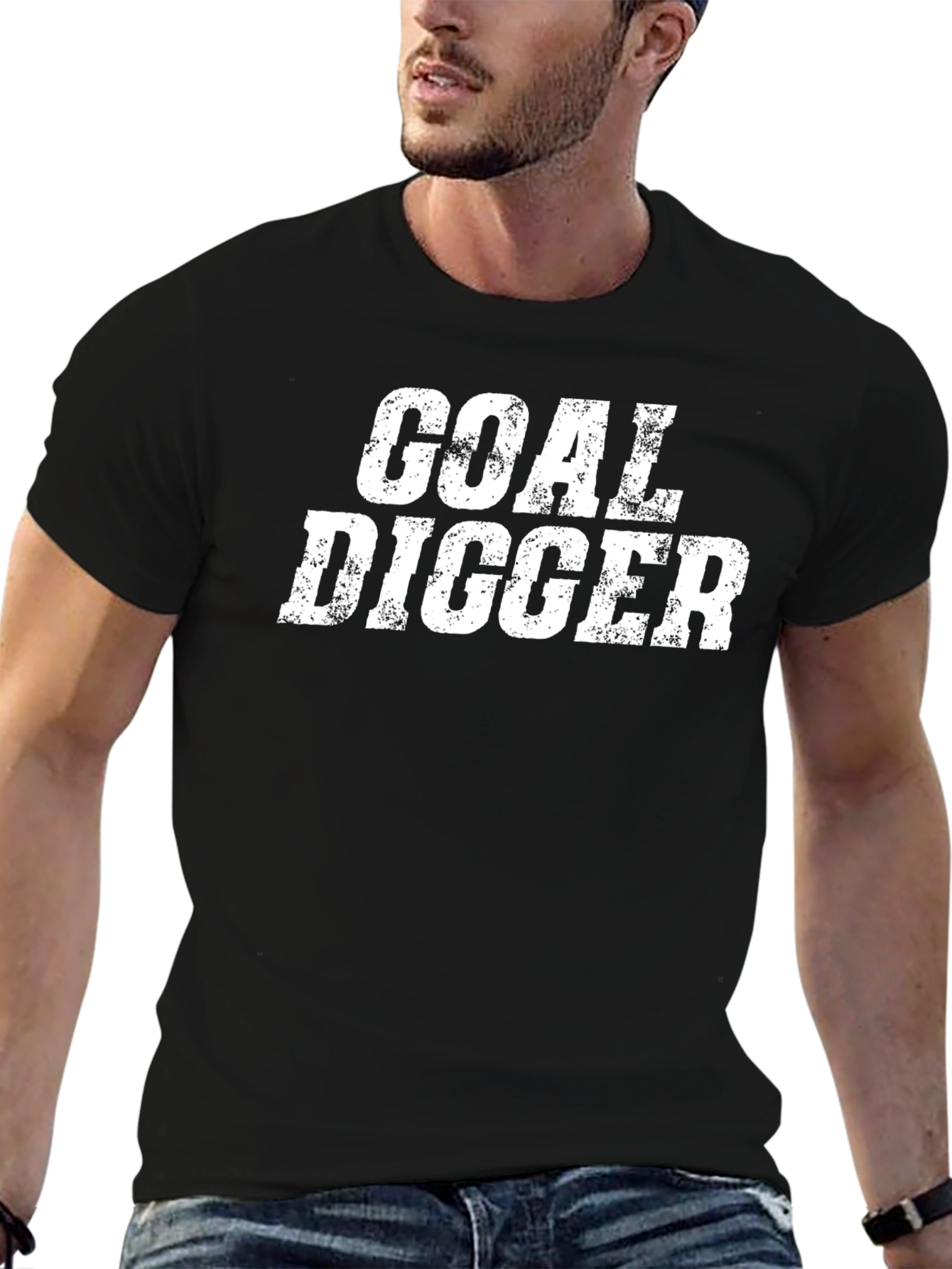 Goal Digger Graphic Tee - Black Crew Neck T-Shirt