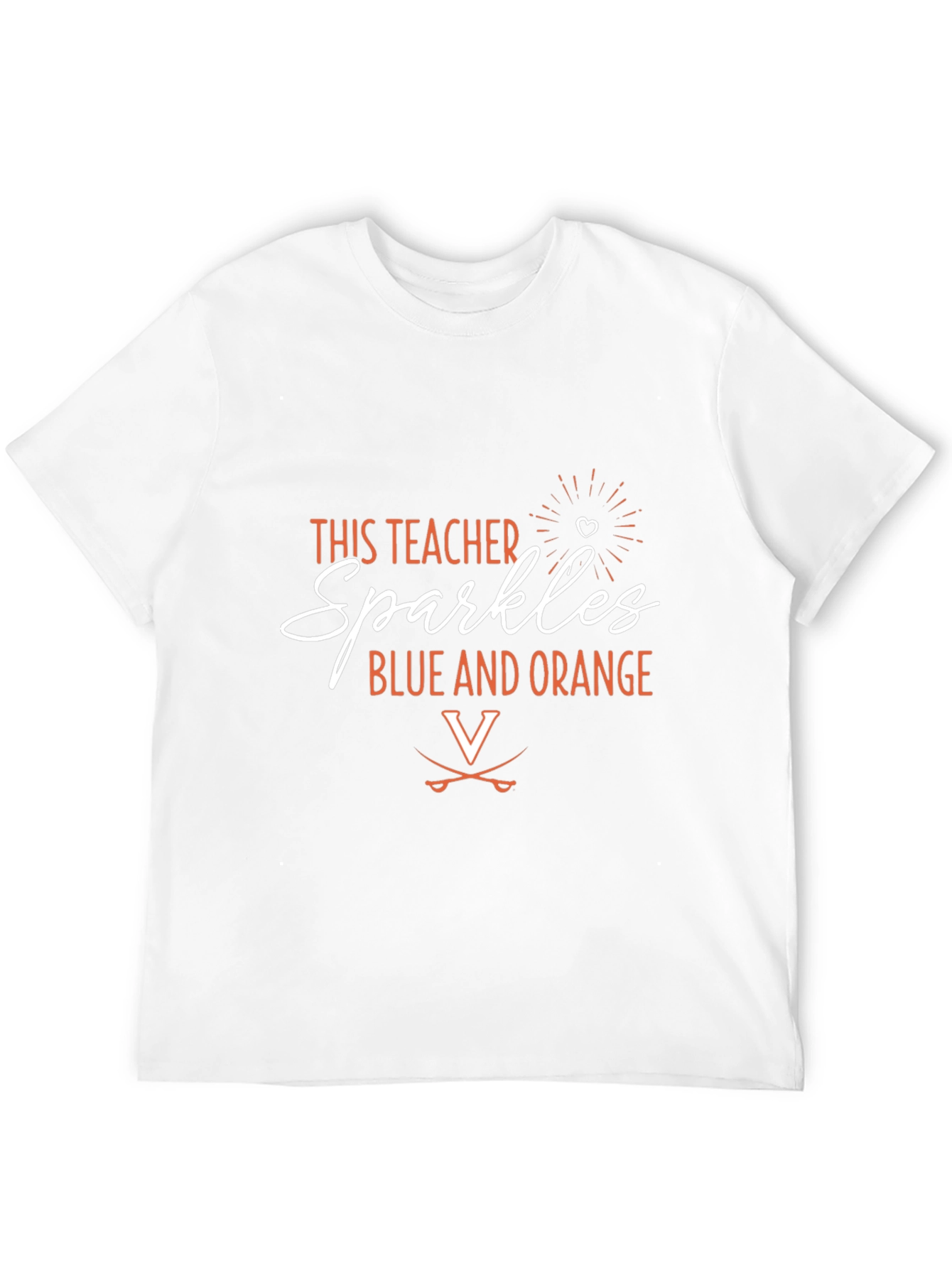 Sparkles Teacher Shirt: Blue and Orange