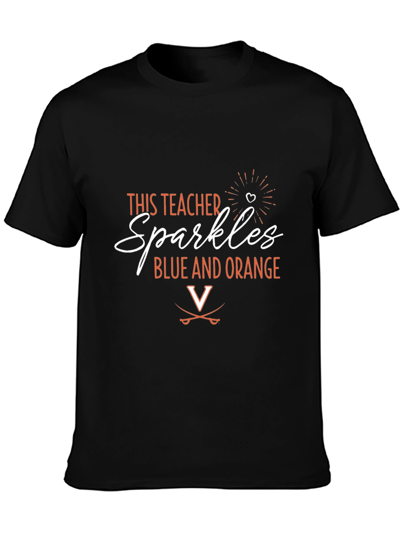 Sparkles Teacher Shirt: Blue and Orange
